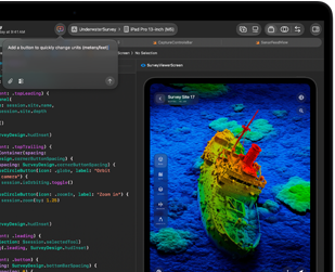 Ein MacBook Pro Display zeigt die Integration von KI Assistenten in Xcode