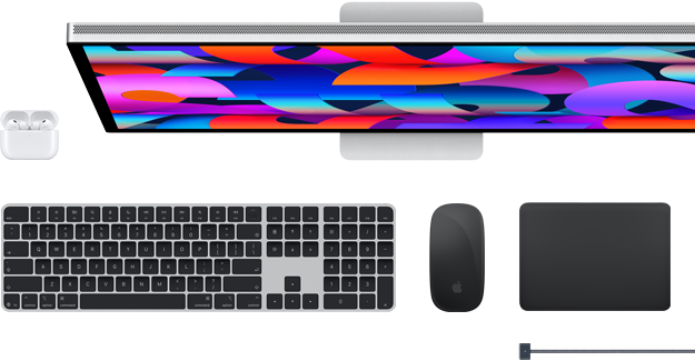 Mac Zubehör: AirPods, Studio Display, Magic Keyboard, Magic Mouse, Magic Trackpad, MagSafe Ladekabel