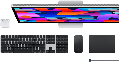 Mac Zubehör: AirPods, Studio Display, Magic Keyboard, Magic Mouse, Magic Trackpad, MagSafe Ladekabel