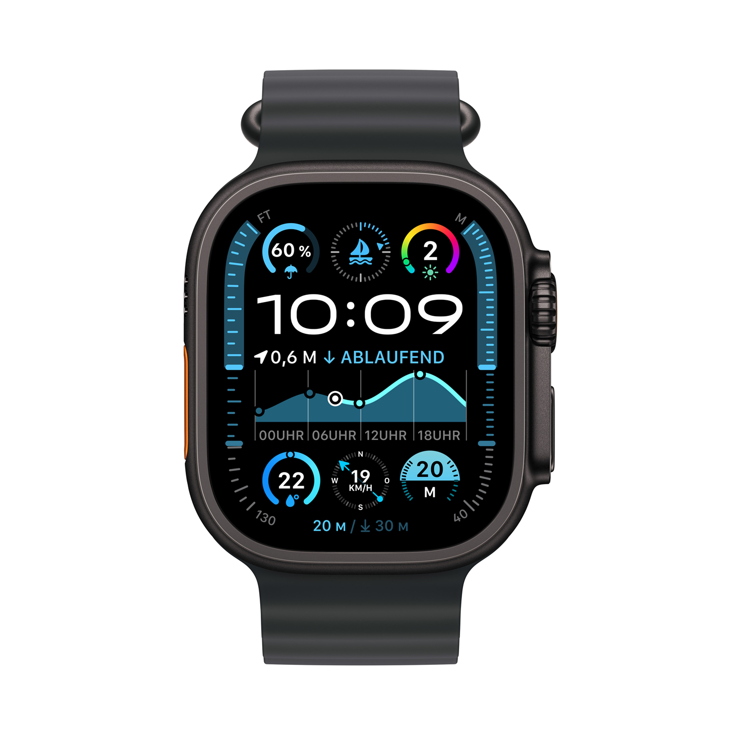 Apple Watch Ultra 2 Titanium Cellular 49mm Schwarz (Ocean Armband schwarz) Apple Watch Ultra 2 Titanium Cellular 49mm Schwarz (Ocean Armband schwarz)