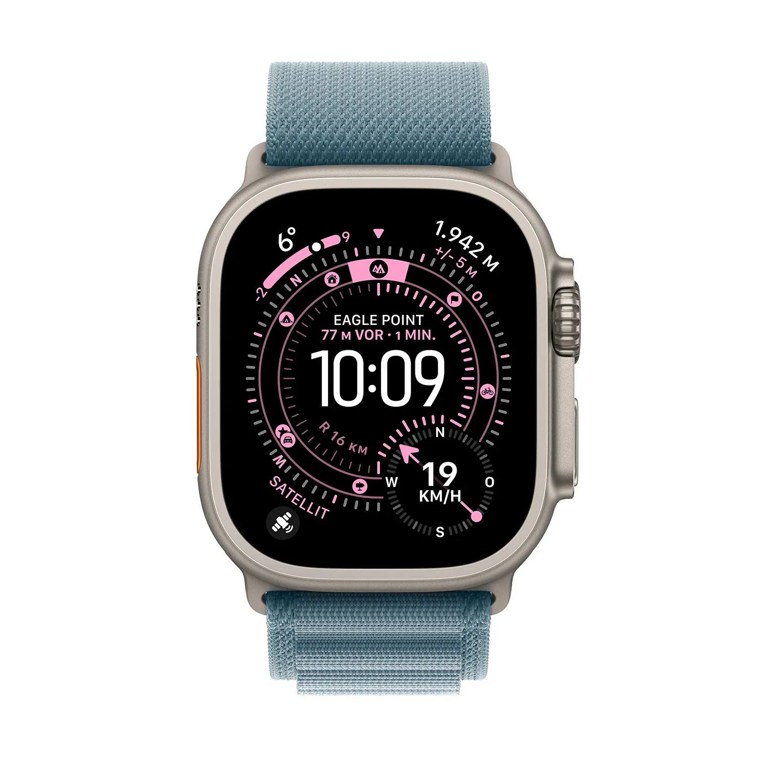 Apple Watch Ultra 3 GPS + Cellular 49mm Natur Titanium Case mit Hellblau Alpine Loop Small