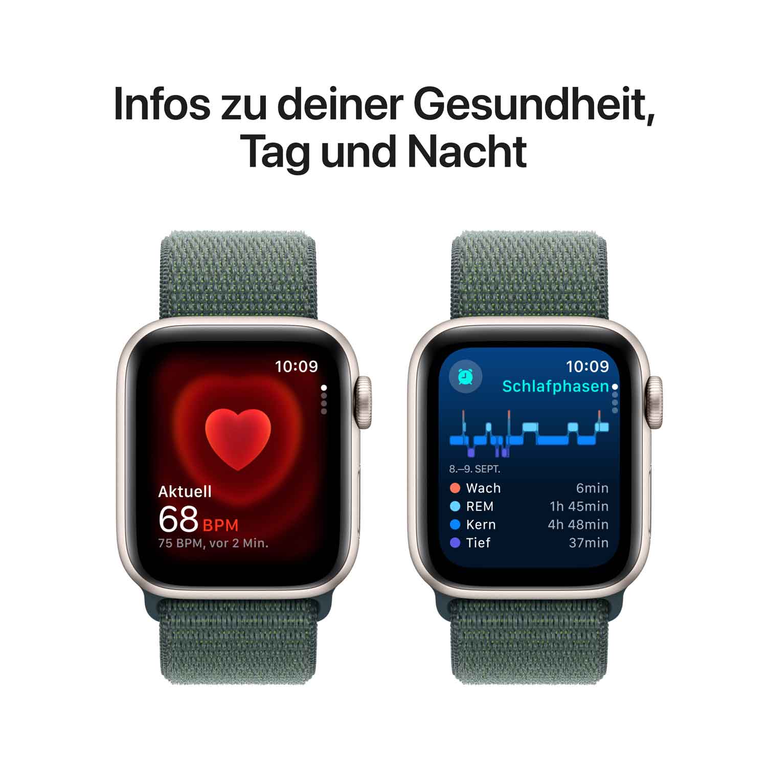 Apple Watch SE Aluminium 40mm Polarstern (Sport Loop seegrün) - 2024