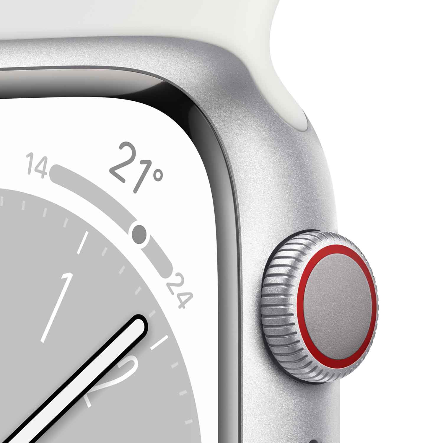 Apple Watch S8 Aluminium Cellular 45mm silber (Sportarmband weiß)