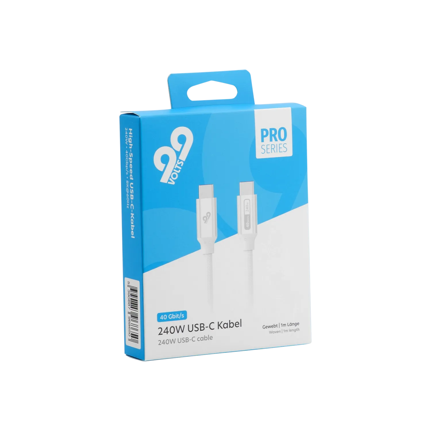 99VOLTS 240W 40 Gbit/s USB3.2 USB-C auf USB-C Kabel 1 m gewebt