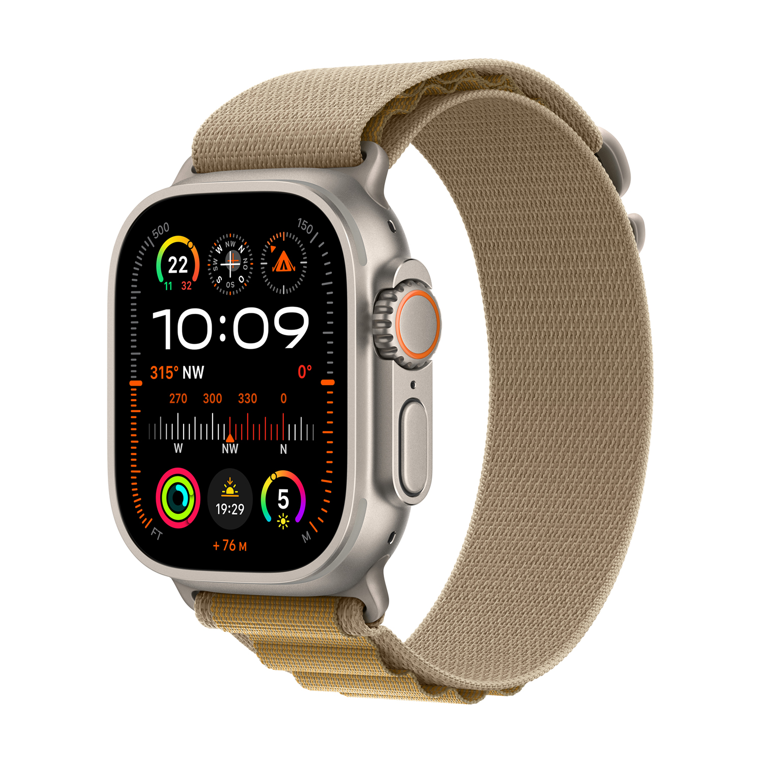 Apple Watch Ultra 2 Titanium Cellular 49mm Natur (Alpine Loop mandel) Small