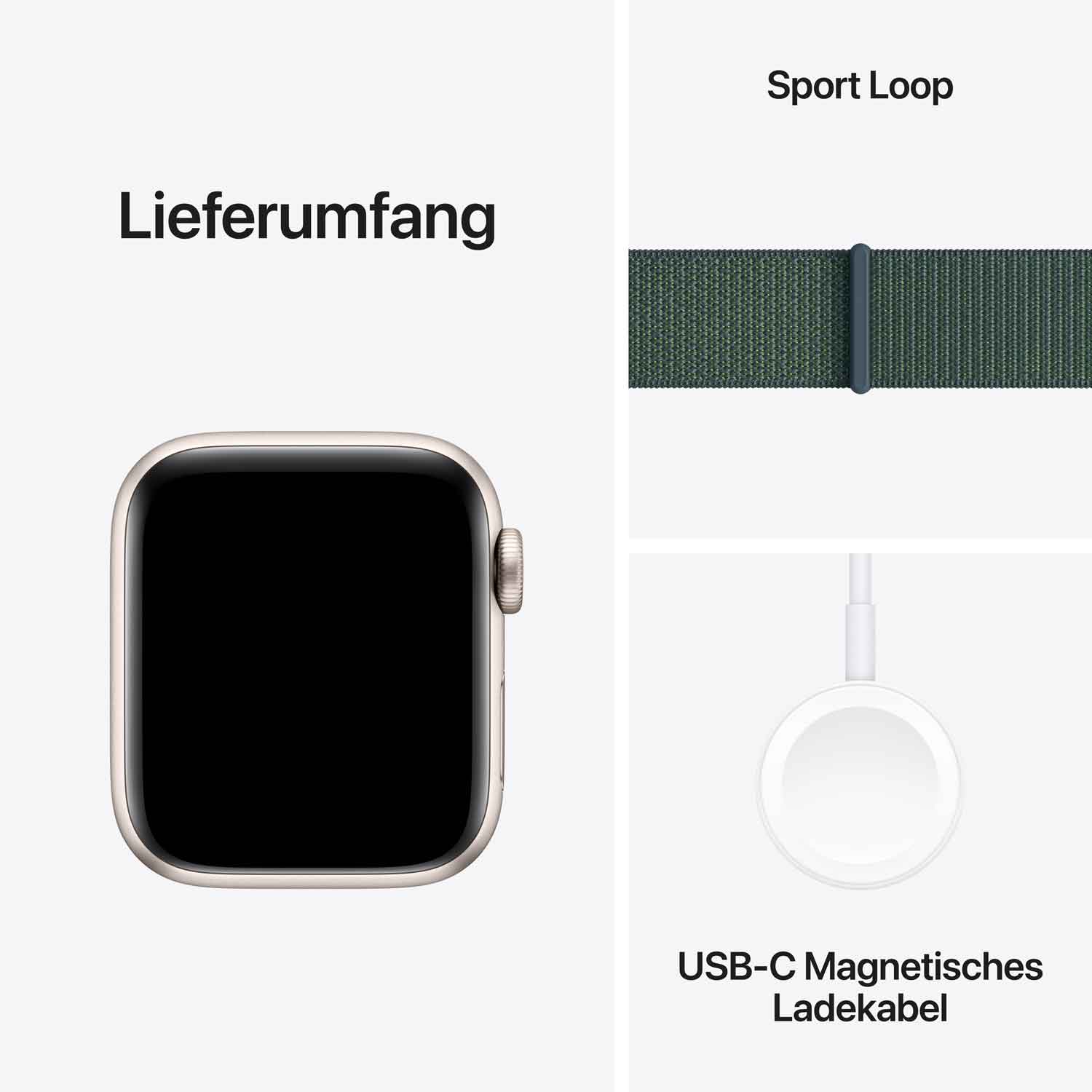 Apple Watch SE Aluminium 40mm Polarstern (Sport Loop seegrün) - 2024