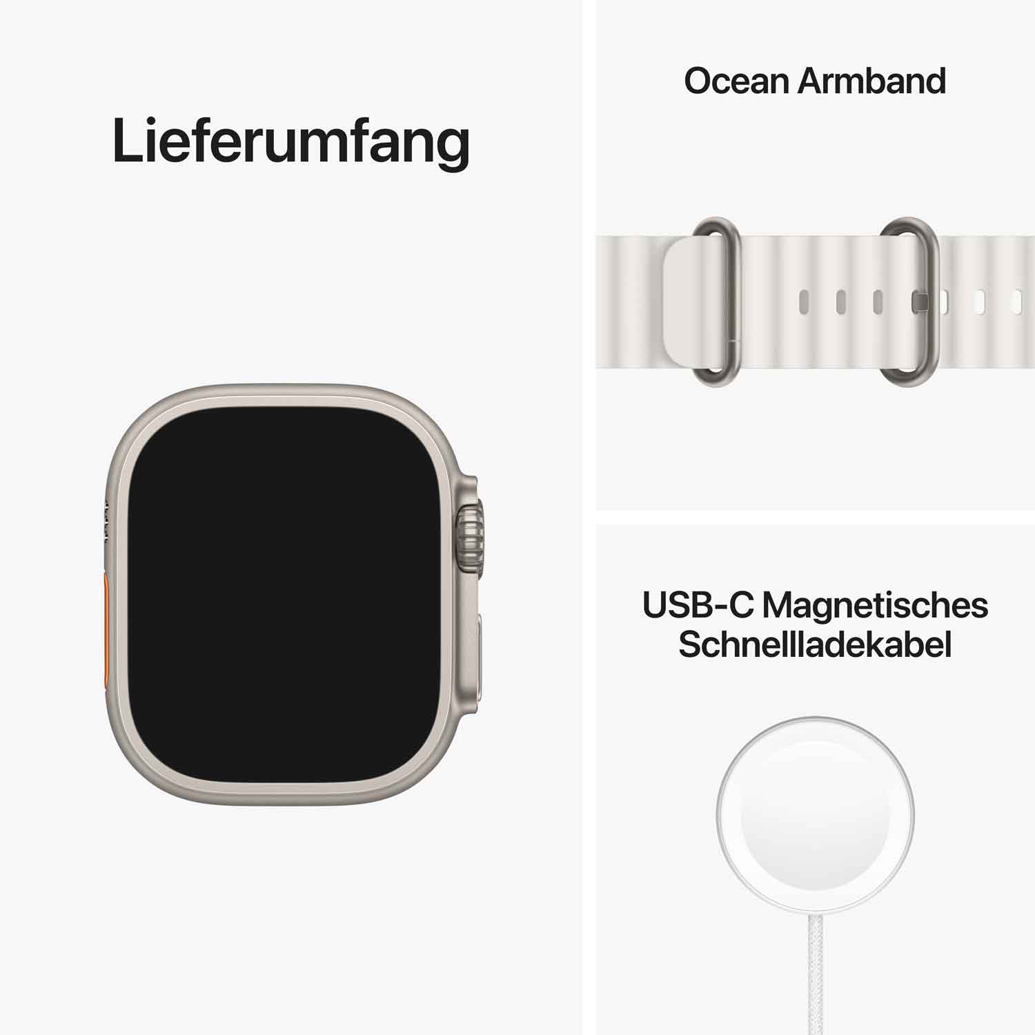 Apple Watch Ultra Titanium Cellular 49mm (Ocean weiß)
