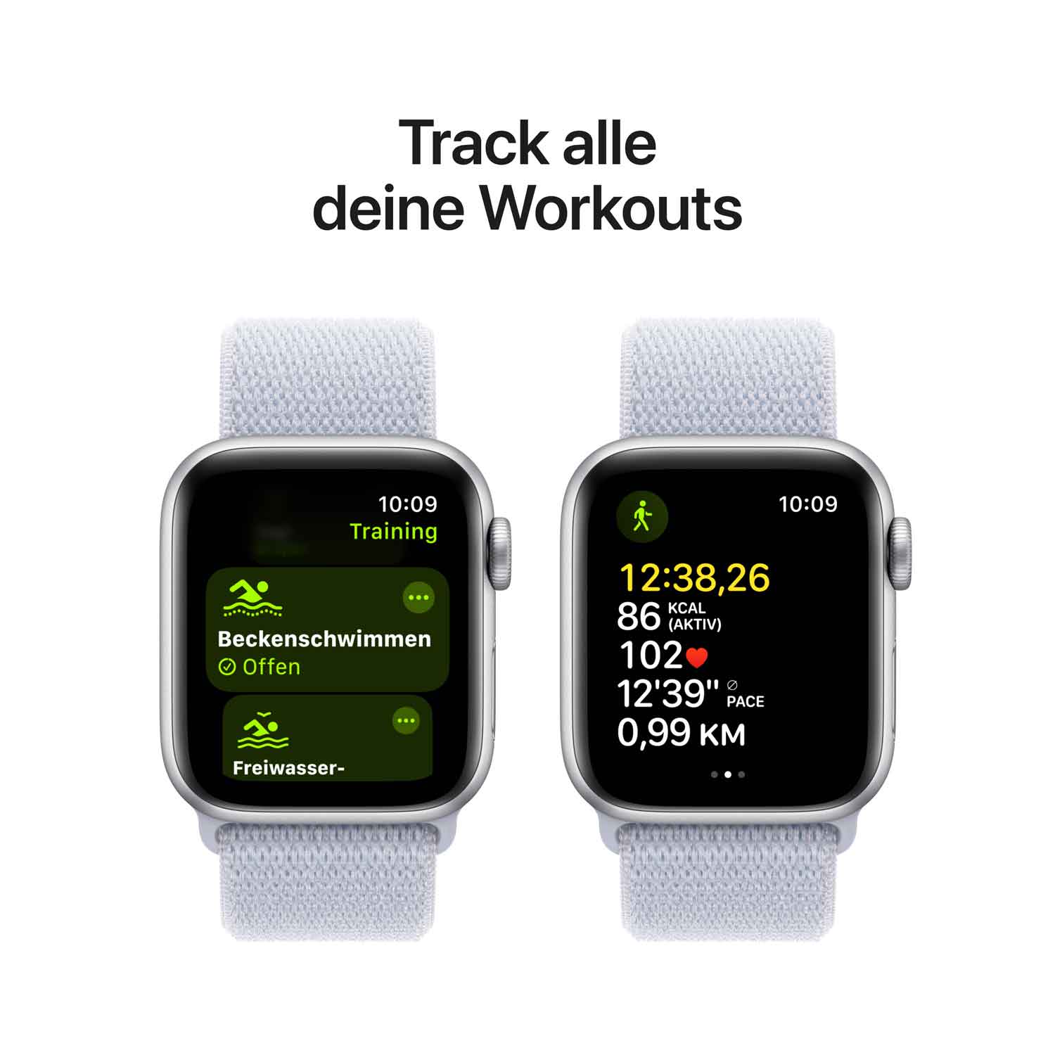 Apple Watch SE Aluminium 40mm Silber (Sport Loop blaue Wolke) - 2024