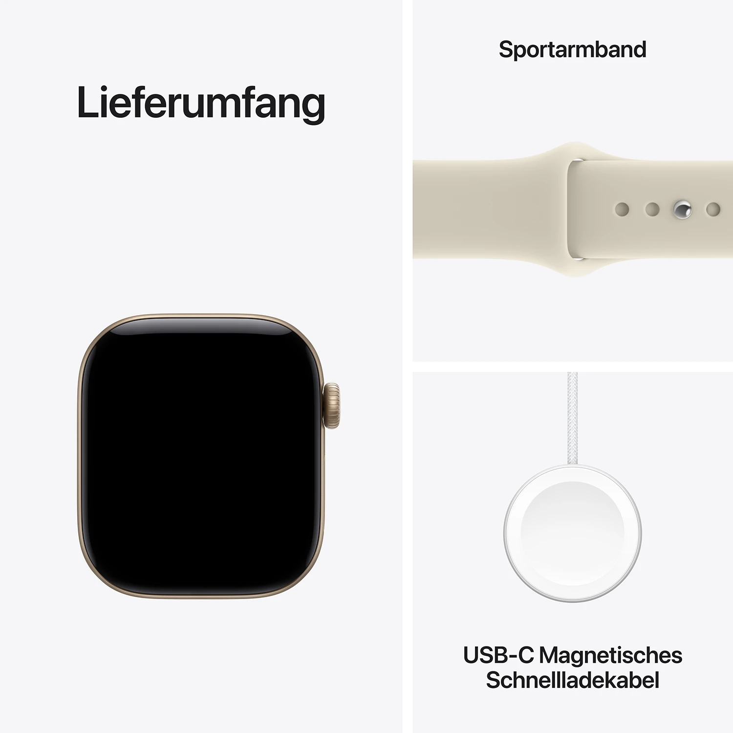 Apple Watch Series 12 GPS 42mm Light Gold Aluminium Case with Sand Sport Band - S/M