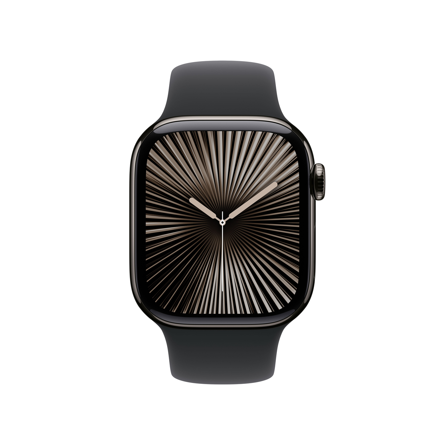 Apple Watch S10 Titan Schiefer Cellular 42mm Sportarmband schwarz S M