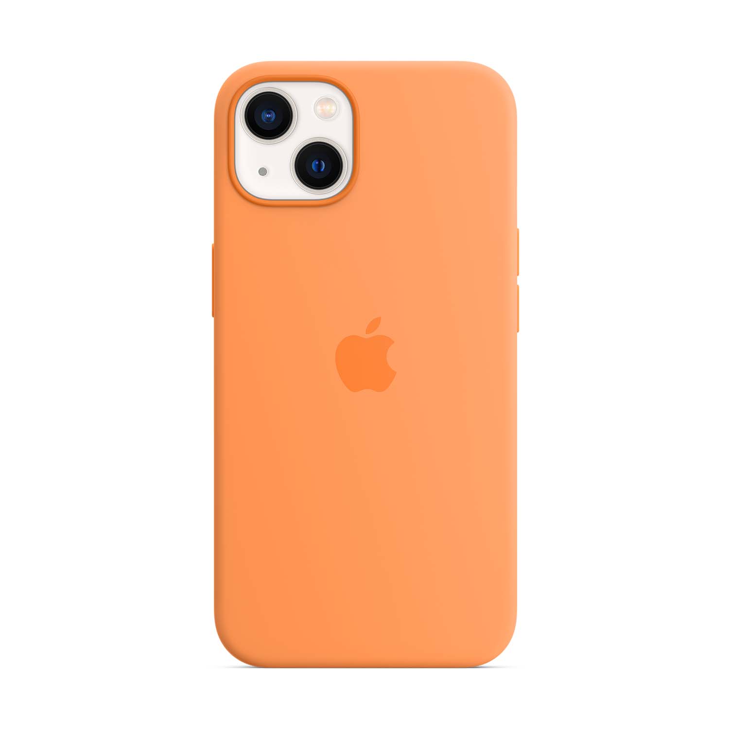 Apple Silikon Case iPhone 13 mit MagSafe - Gelborange