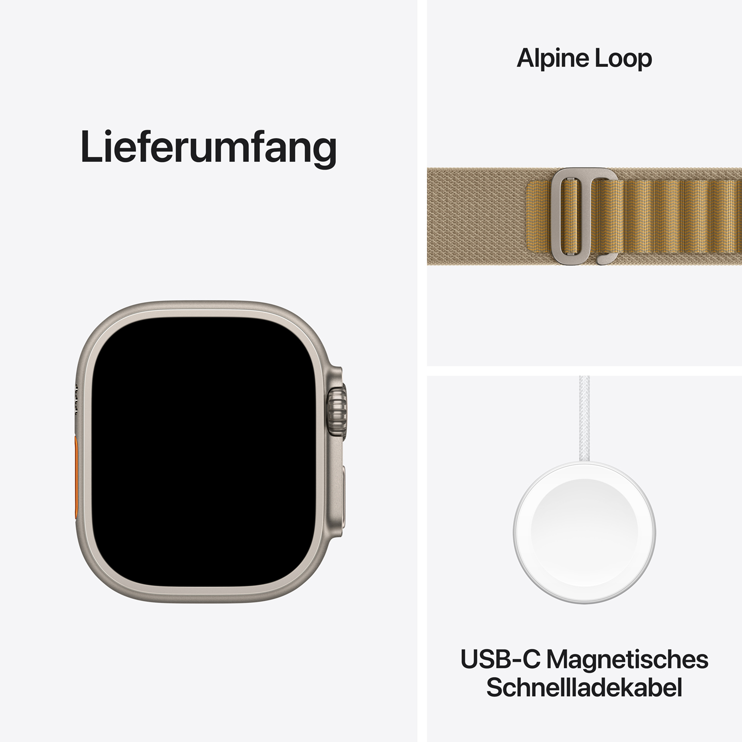 Apple Watch Ultra 2 Titanium Cellular 49mm Natur (Alpine Loop mandel) Small Apple Watch Ultra 2 Titanium Cellular 49mm Natur (Alpine Loop mandel) Small