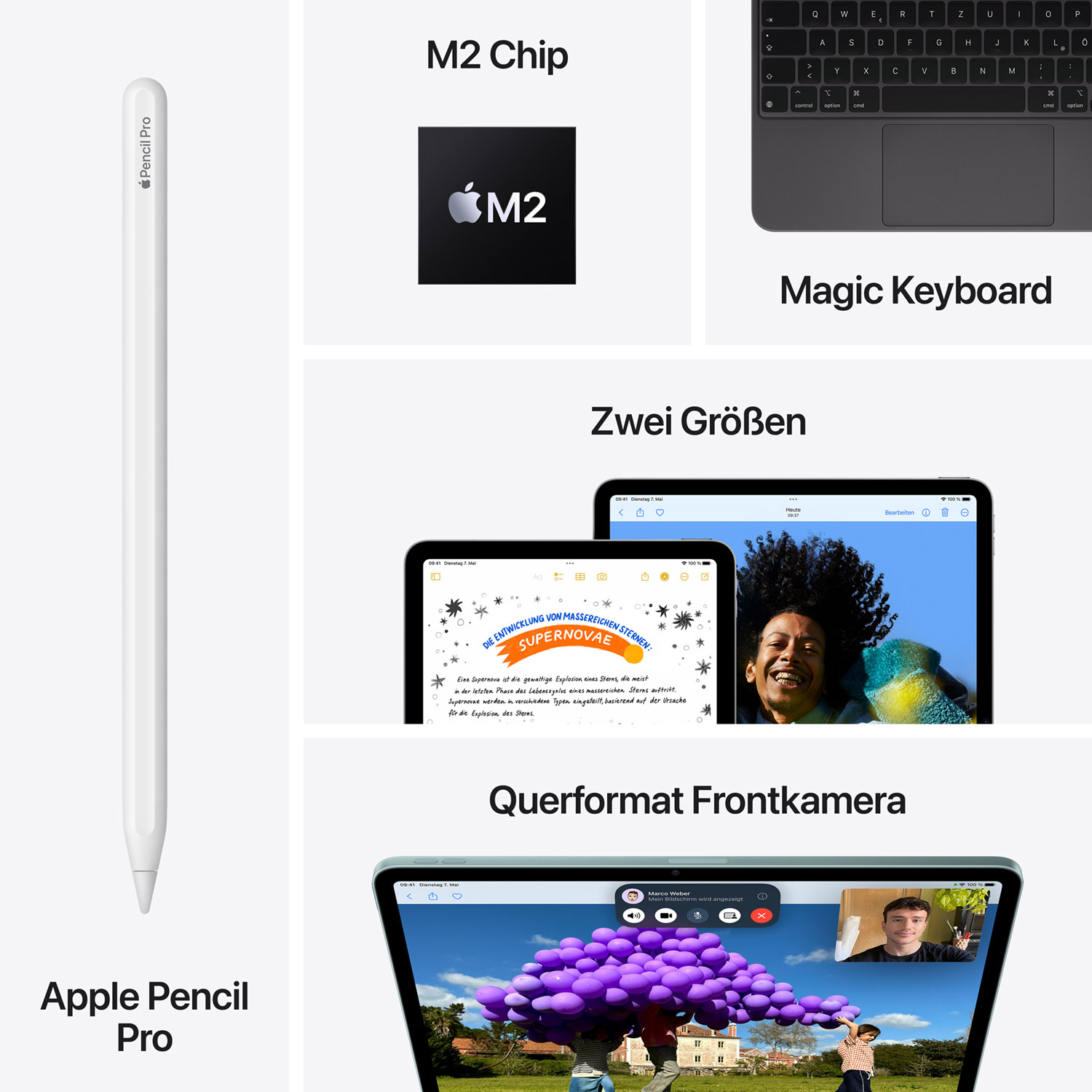 RP// Apple iPad Air 13 Wi-Fi 128 GB Violett 2024 Produktbild: Ipad air 13 m2 wifi violett bild position 8