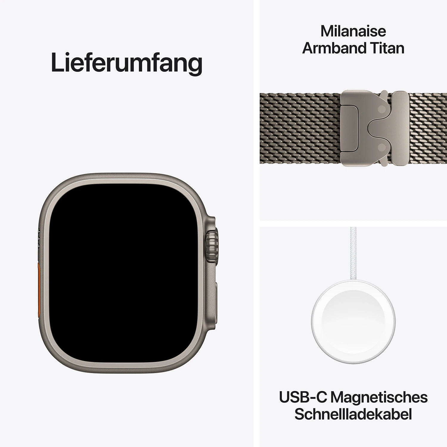 Apple Watch Ultra 4 Titanium Cellular 49mm Natur (Milanaise Titan natur) S