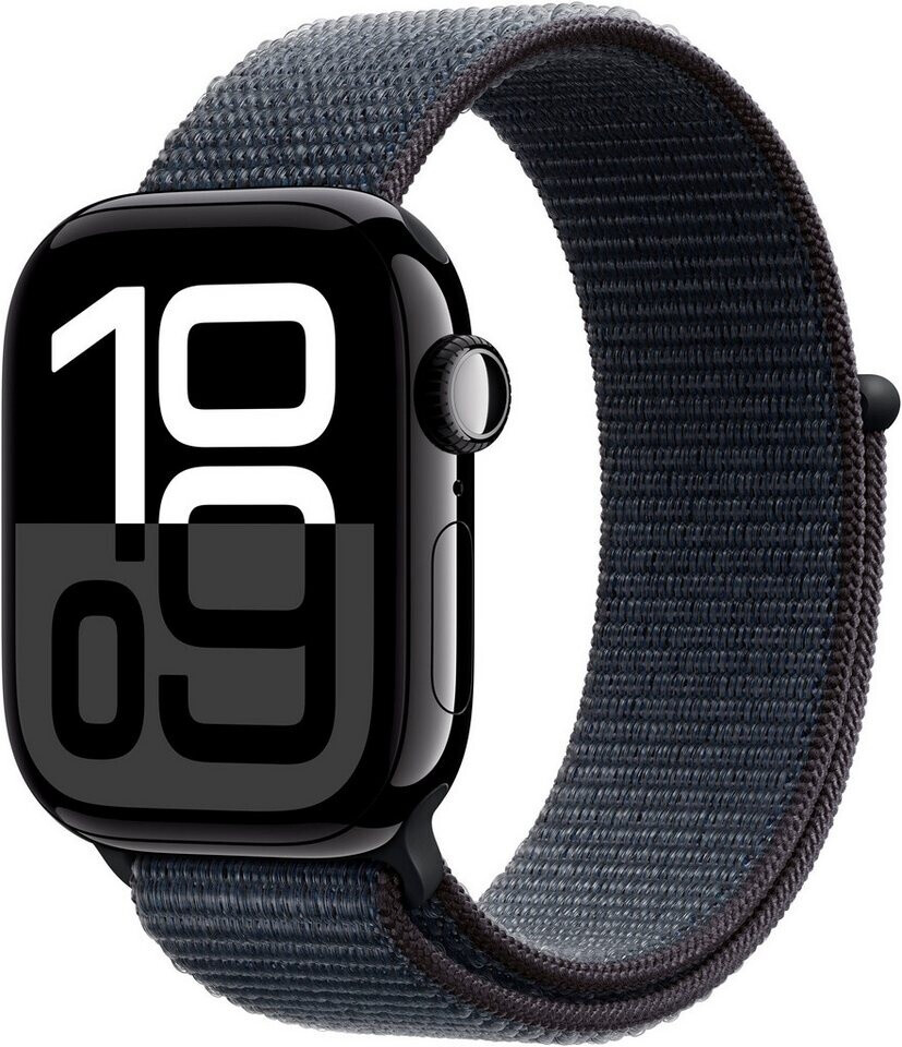 0195949563676 - Smartwatch APPLE Watch Series 10 Aluminium Smartwatches Gr 42 mm ohne eSIM One-Size Sport Loop schwarz (schwarz schwarz)