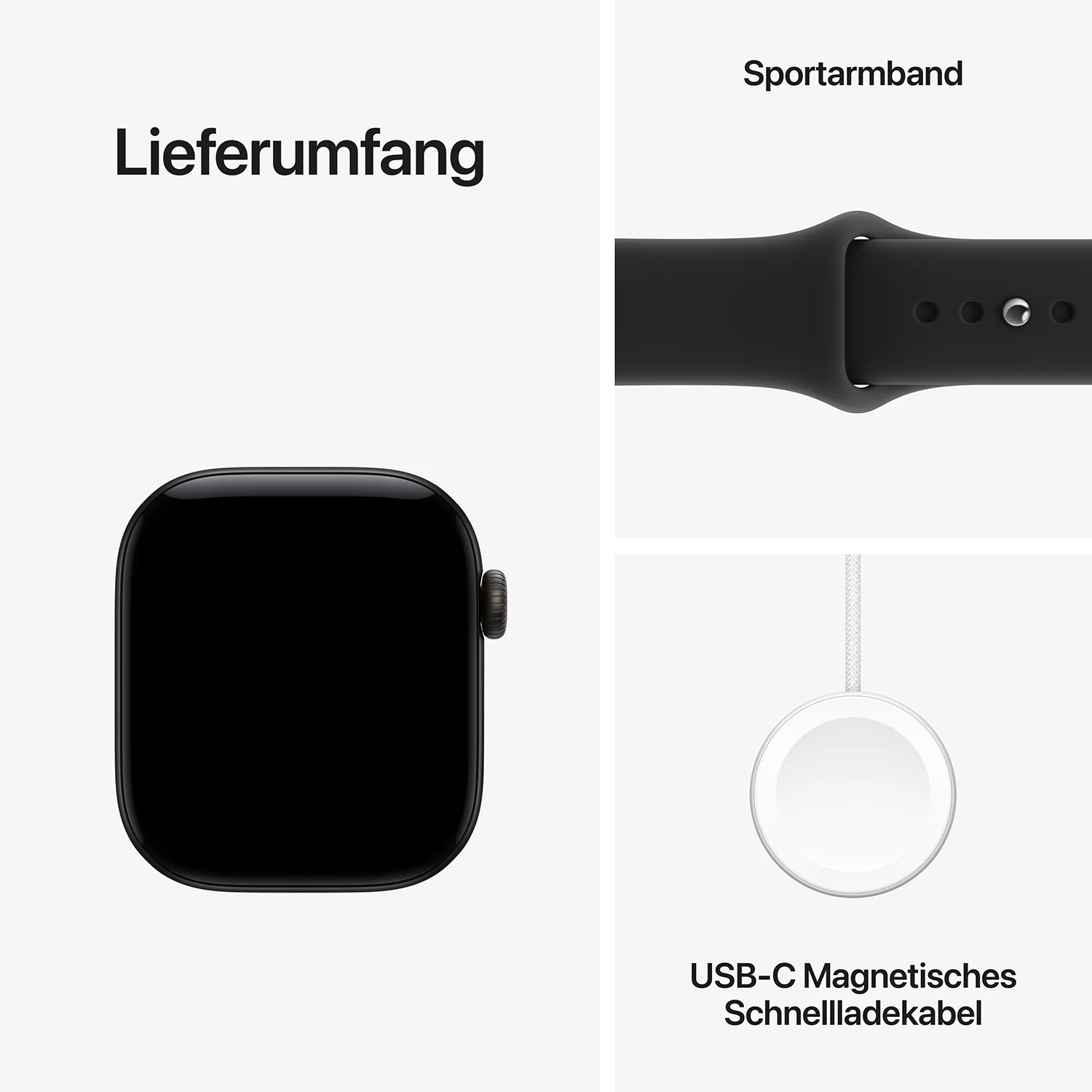 Apple Watch Series 12 GPS 42mm Black Aluminium Case with Black Sport Band - S/M