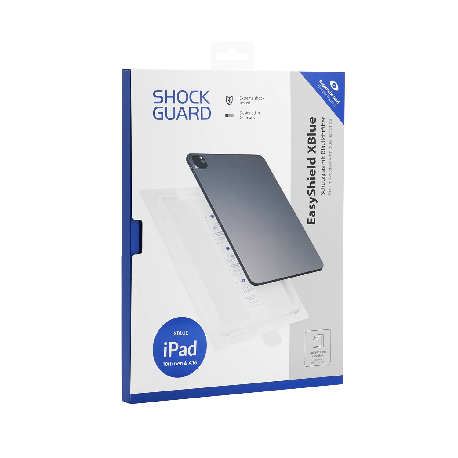 Shockguard EasyShield XBlue iPad 10th Gen & A16 inkl. Positionierhilfe