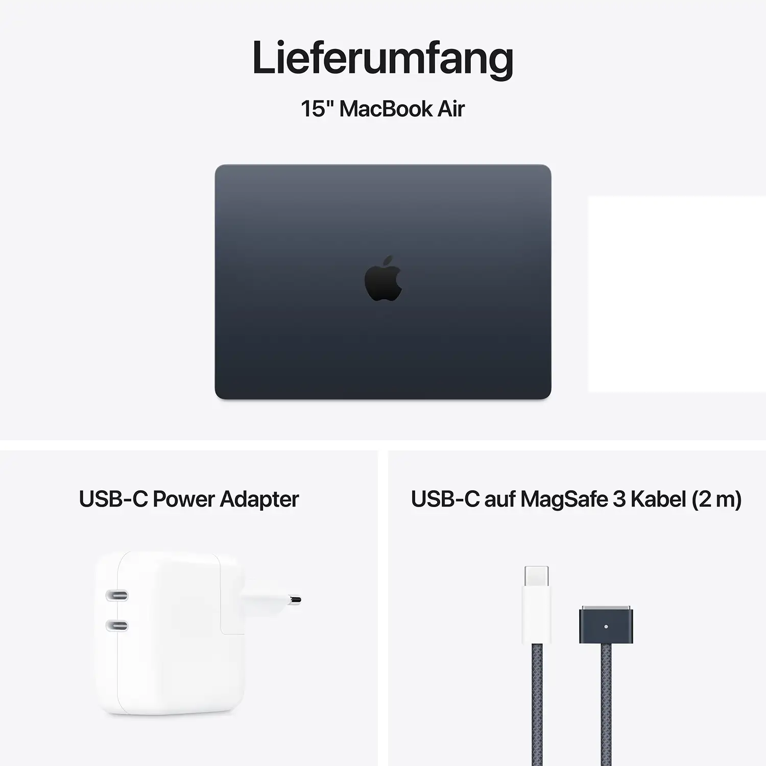 Macbook Air 15'' - M4  10-Core CPU  10-Core GPU - 16 GB - 256 GB SSD - Mitternacht - 2025