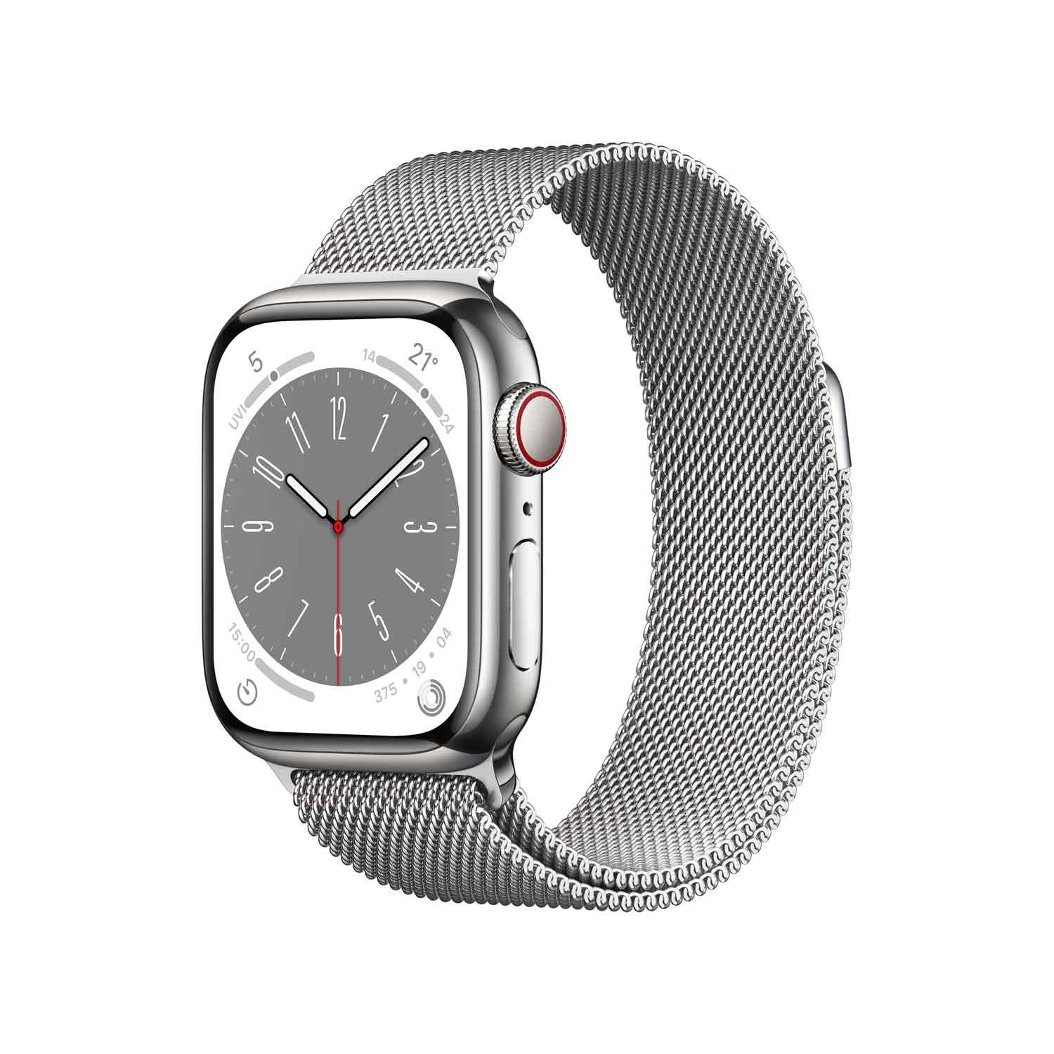 Apple Watch S8 Edelstahl Cellular 41mm Silber (Milanaise silber)