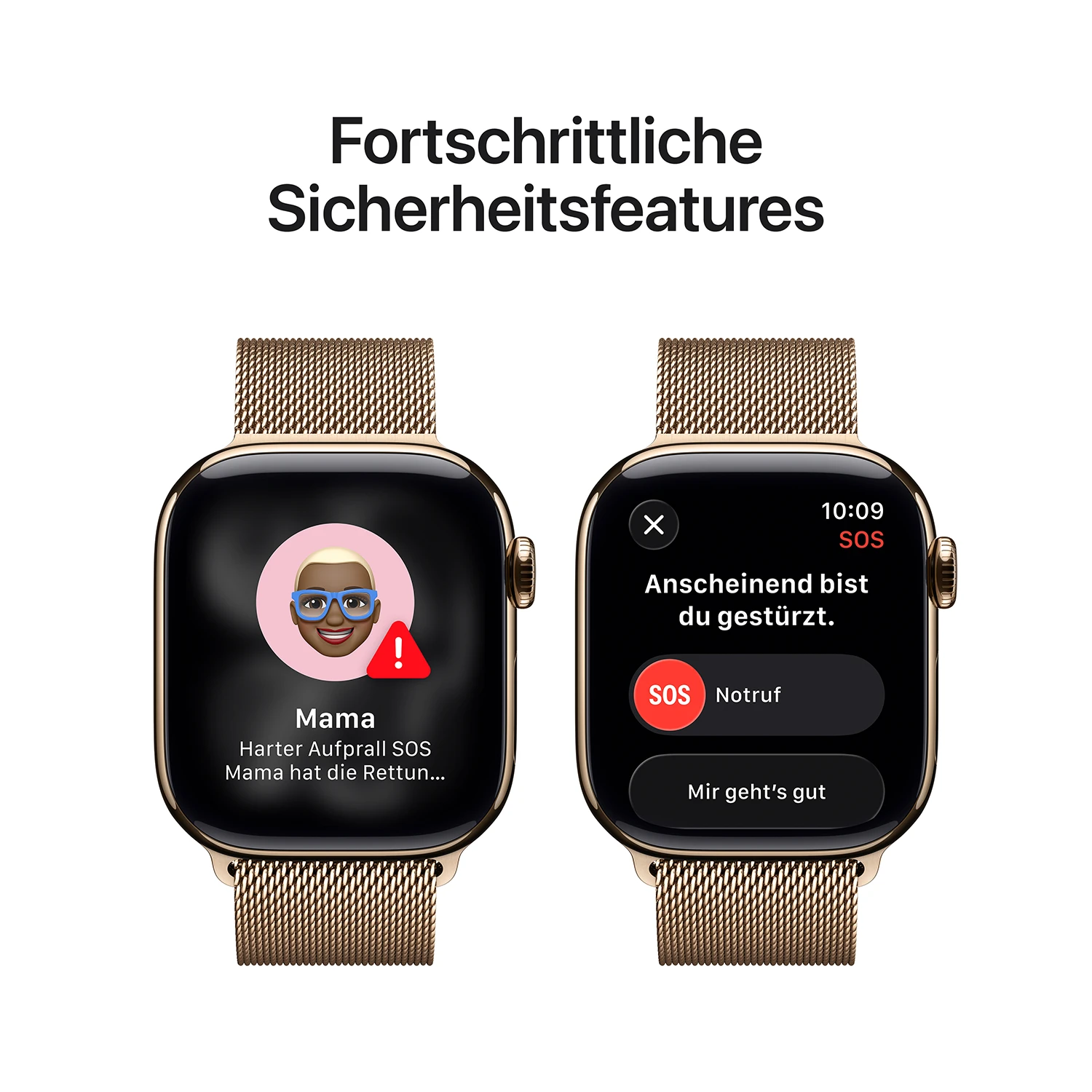 Apple Watch Series 11 GPS + Cellular 42mm Gold Titanium Case mit Gold Milanese Loop