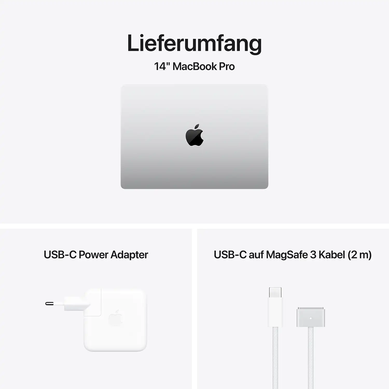 Apple MacBook Pro 14'' M4 10-Core CPU  10-Core GPU - Silber - NanoGlas - 24GB - 1TBSSD - 96W USB‑C Power Adapter