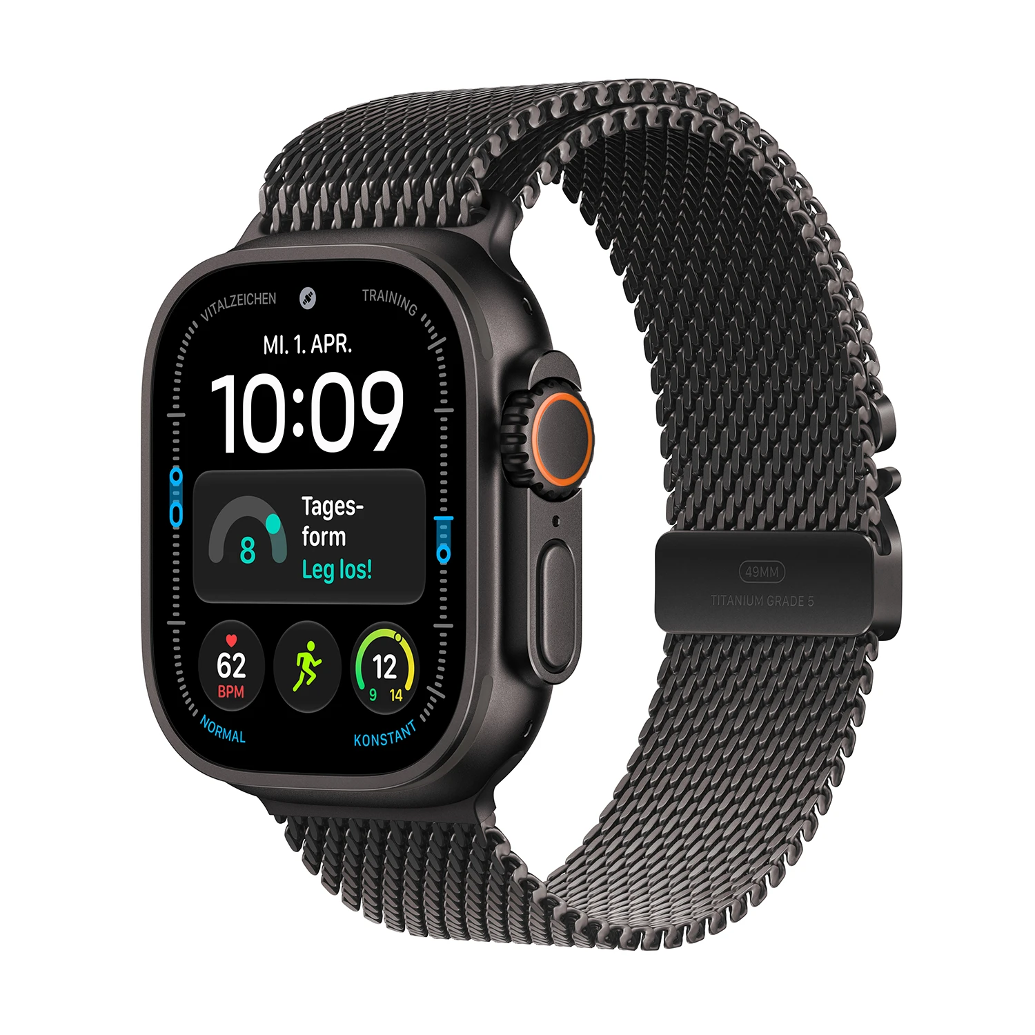 Apple Watch Ultra 4 Titanium Cellular 49mm Schwarz (Milanaise Titan schwarz) L