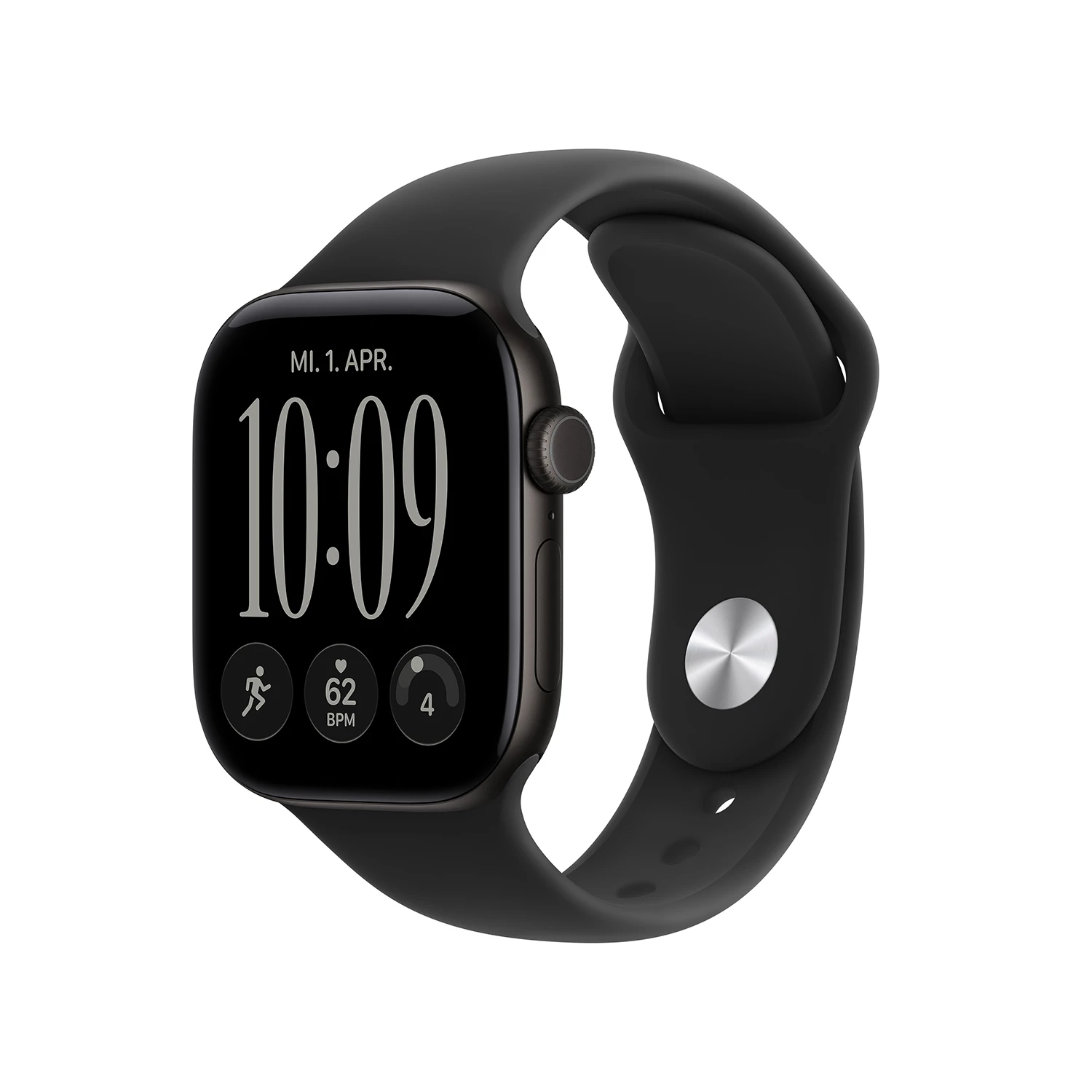 Apple Watch Series 12 GPS 46mm Black Aluminium Case with Black Sport Band - S/M