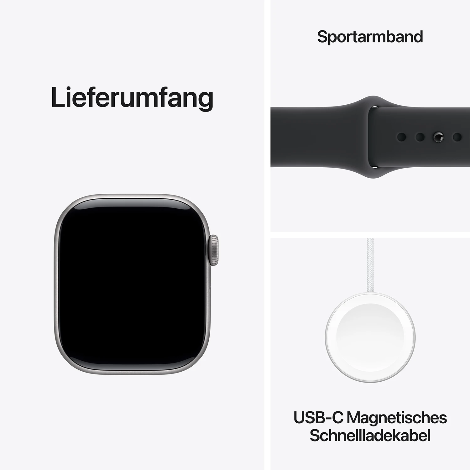 Apple Watch Series 11 GPS 42mm Space Grau Aluminium Case mit schwarzem Sport Band - S/M