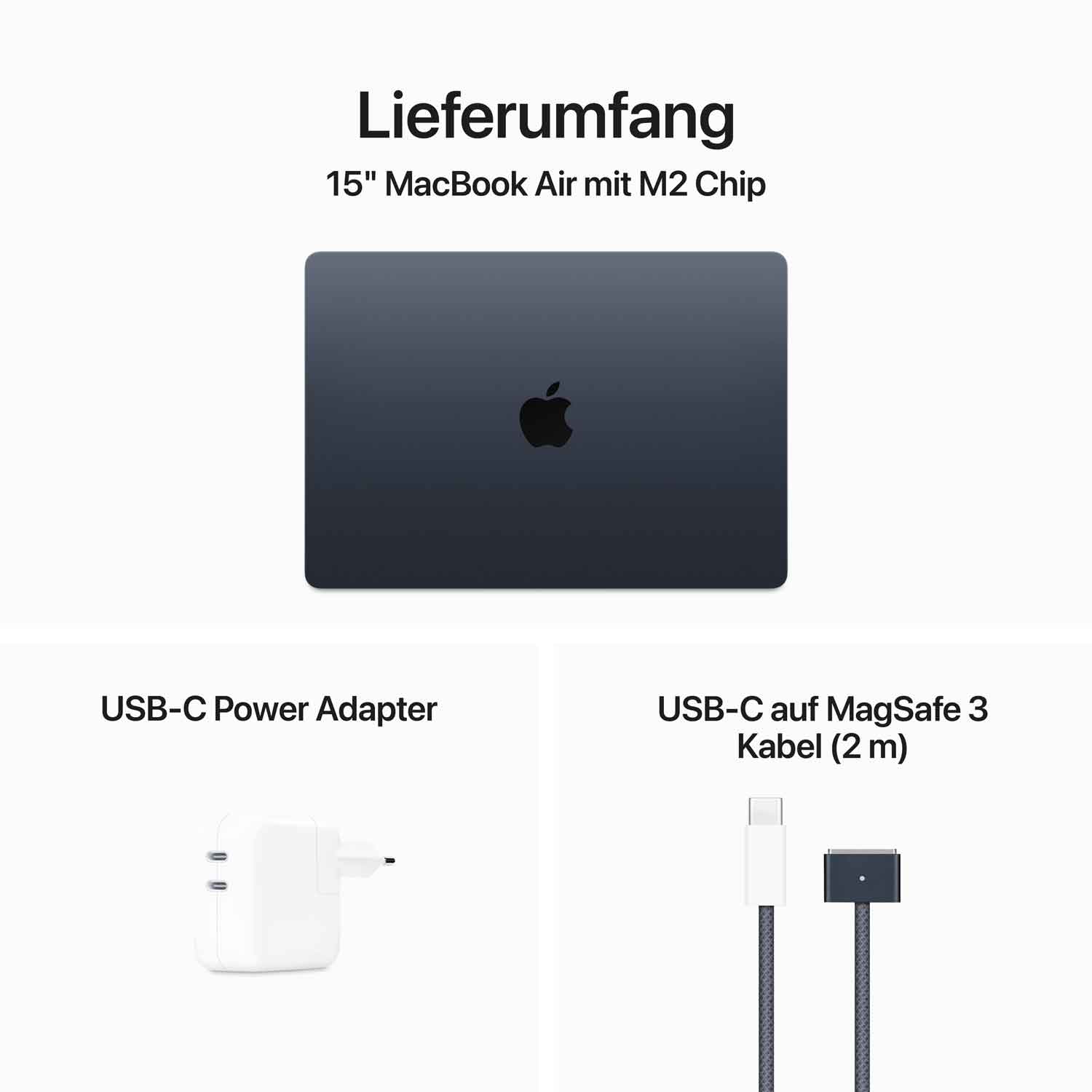 Macbook Air 15'' - M2 8-Core - 10-Core GPU - 8 GB - 256 GB SSD - Mitternacht // 2023