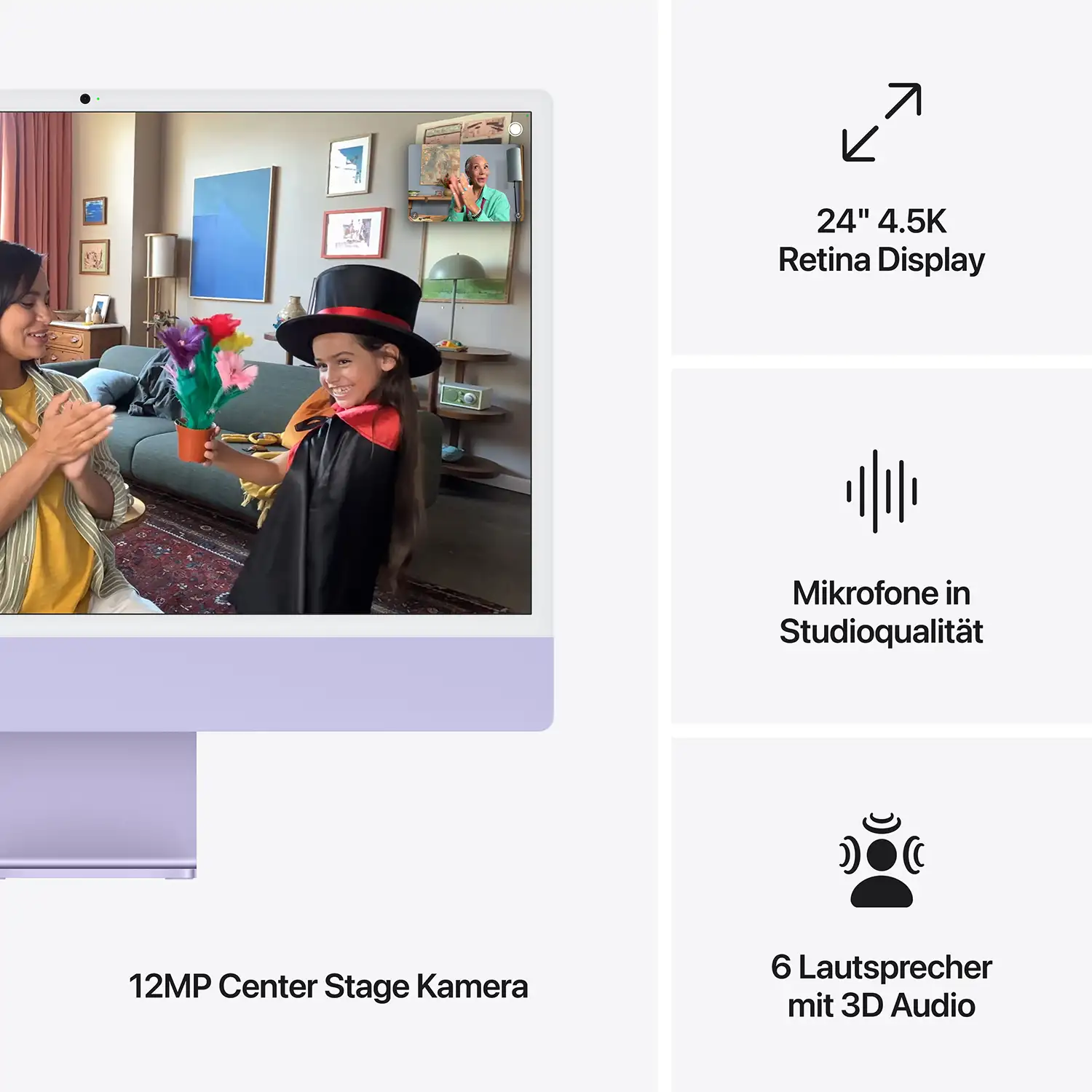 Produktbild: Imac m4 chip 2 port 24 in violett bild position 7