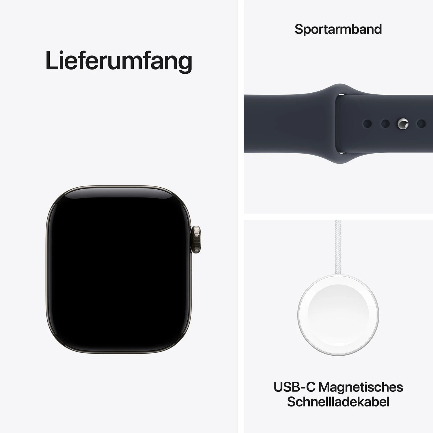 Apple Watch Series 12 GPS + Cellular 42mm Natural Titanium Case with Navy Blue Sport Band - S/M