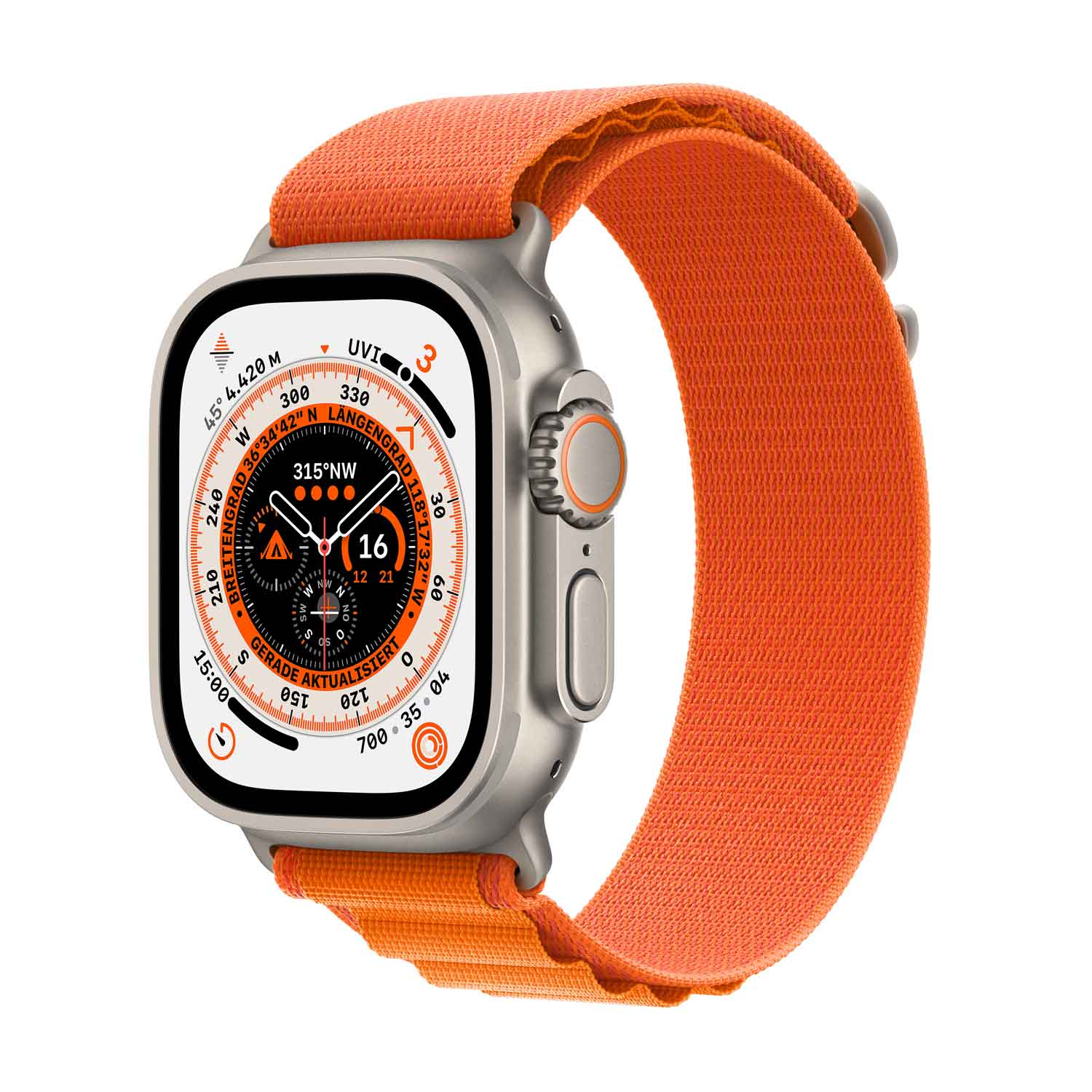 Apple Watch Ultra Titanium Cellular 49mm (Alpine Loop orange) Medium