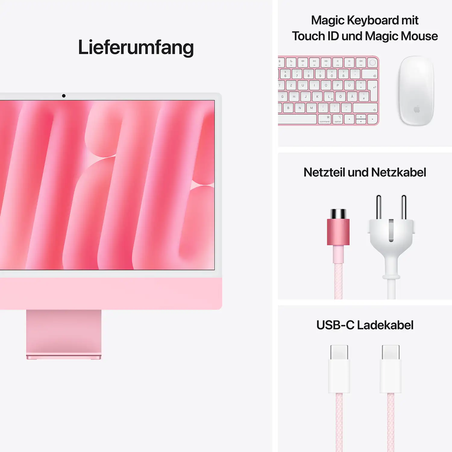 Apple iMac 24'' M4 10-Core CPU 10-Core GPU - 256 GB - 16 GB Pink - 2024 Produktbild: Imac m4 pro chip 4 port 24 in rosa bild position 9