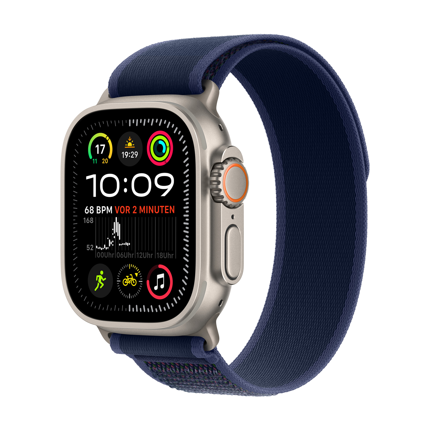 Apple Watch Ultra 2 Titanium Cellular 49mm Natur Trail Loop blau S M