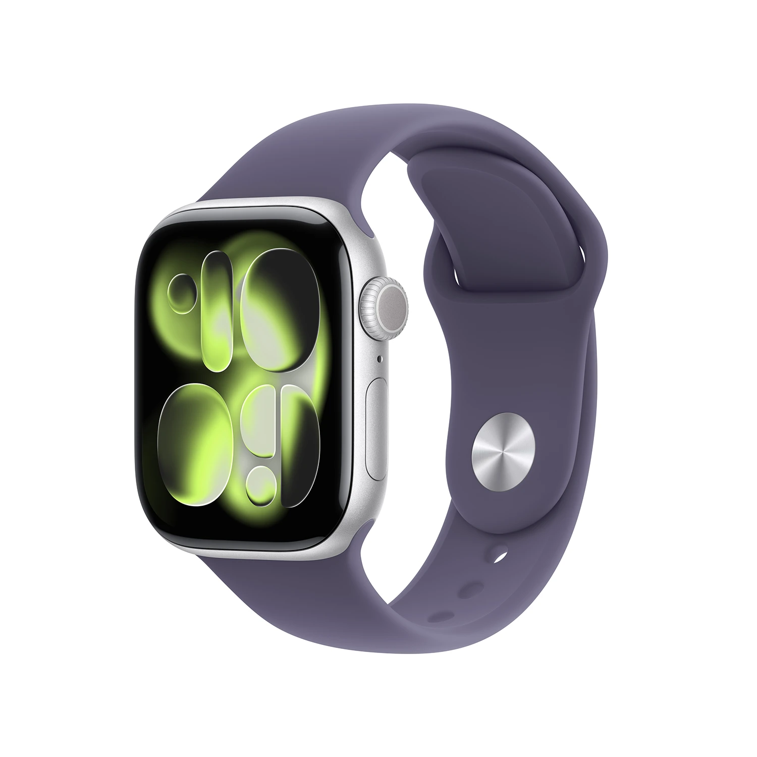 Apple Watch Series 11 GPS 46mm Silber Aluminium Case mit Nebelviolett Sport Band - S/M