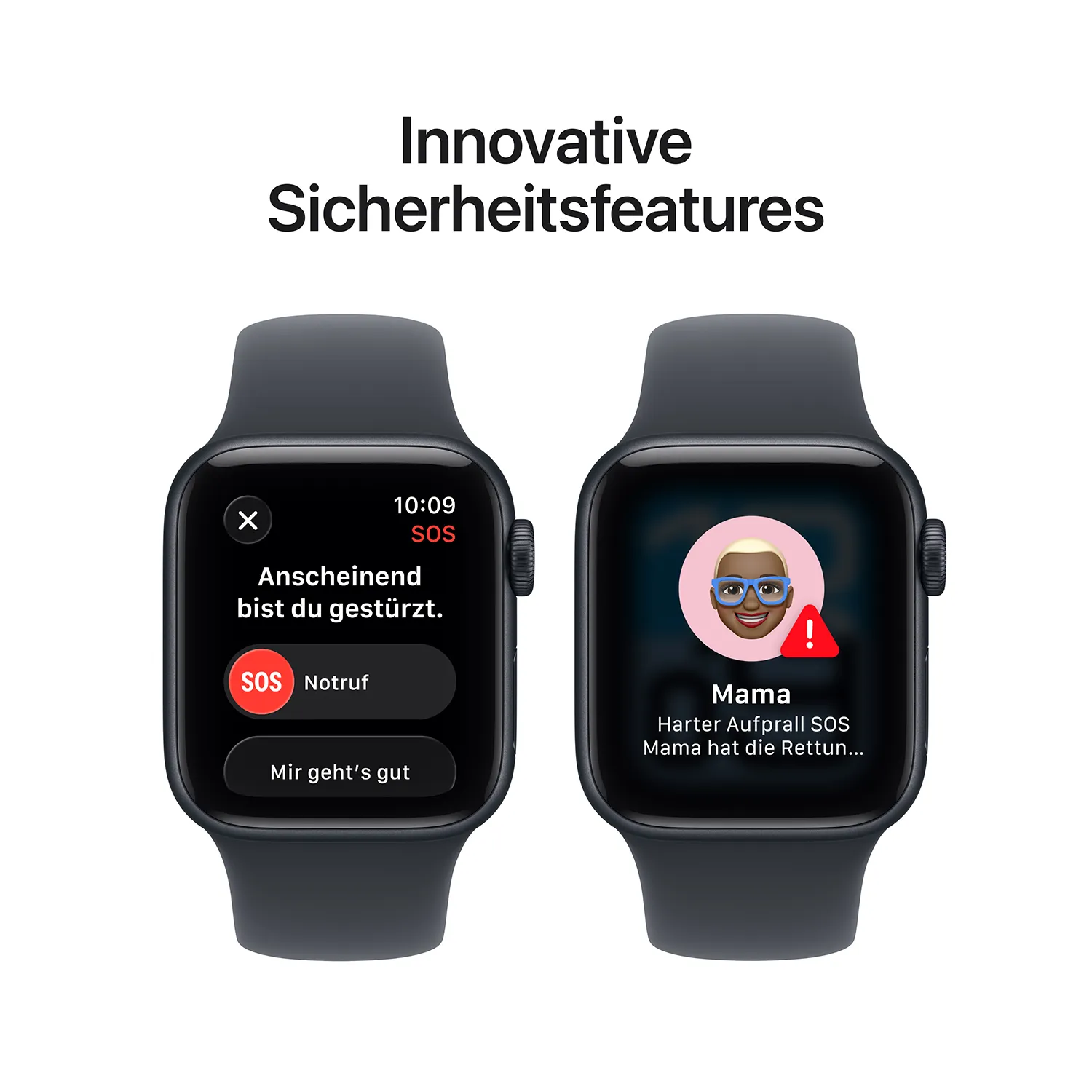Funktionserklärung der Apple Watch SE 3 Sicherheitsfeatures