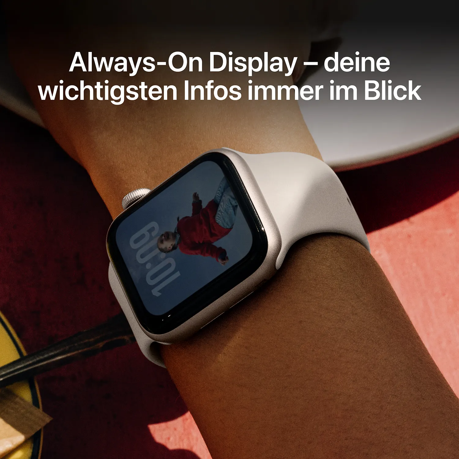 Funktionserklärung der Apple Watch SE 3 Always on Display