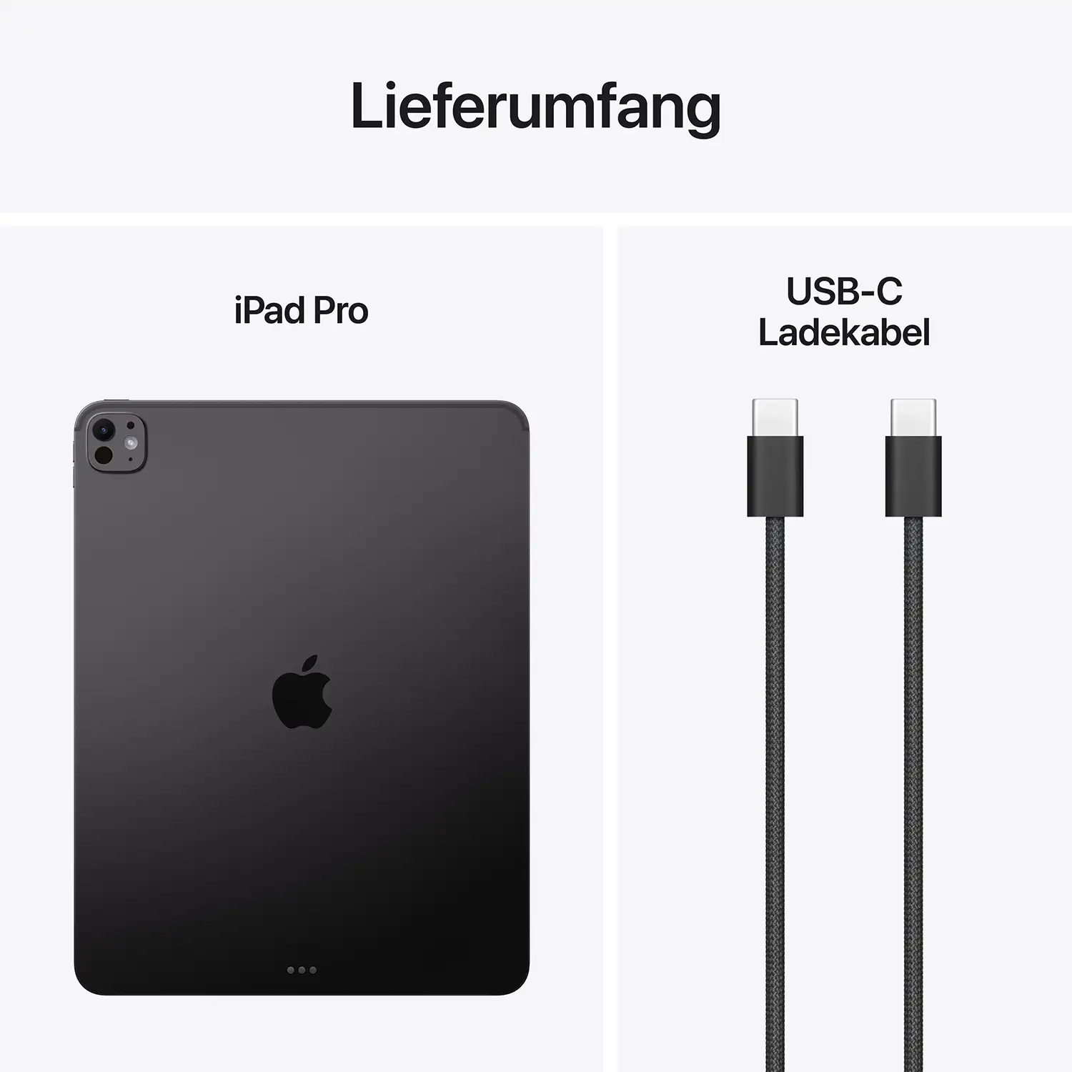 Apple iPad Pro 13 WiFi 256 GB Standardglas - Space Schwarz - 2025 Lieferumfang
