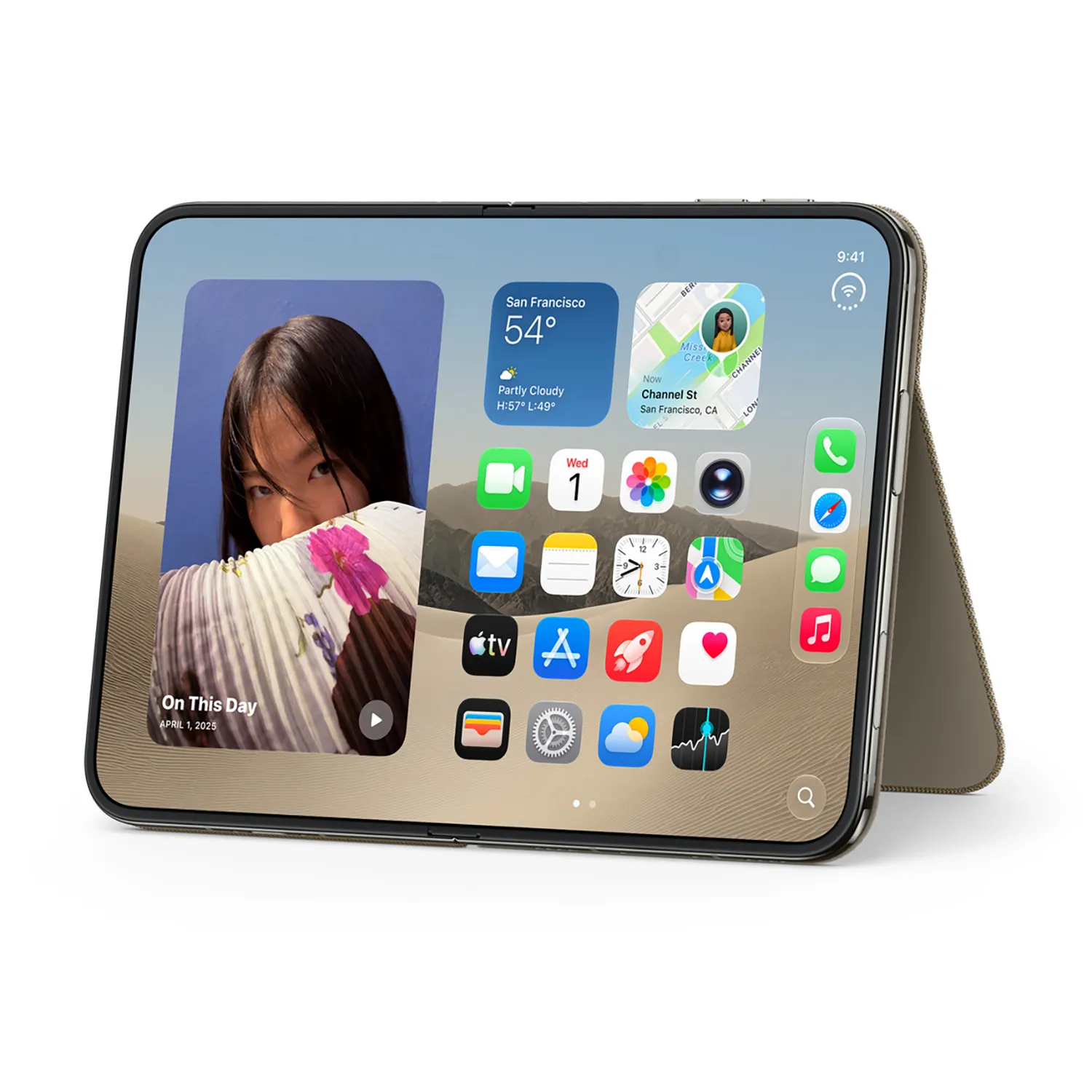 Apple Folio iPhone Duo mit Standfuß (taupe)
