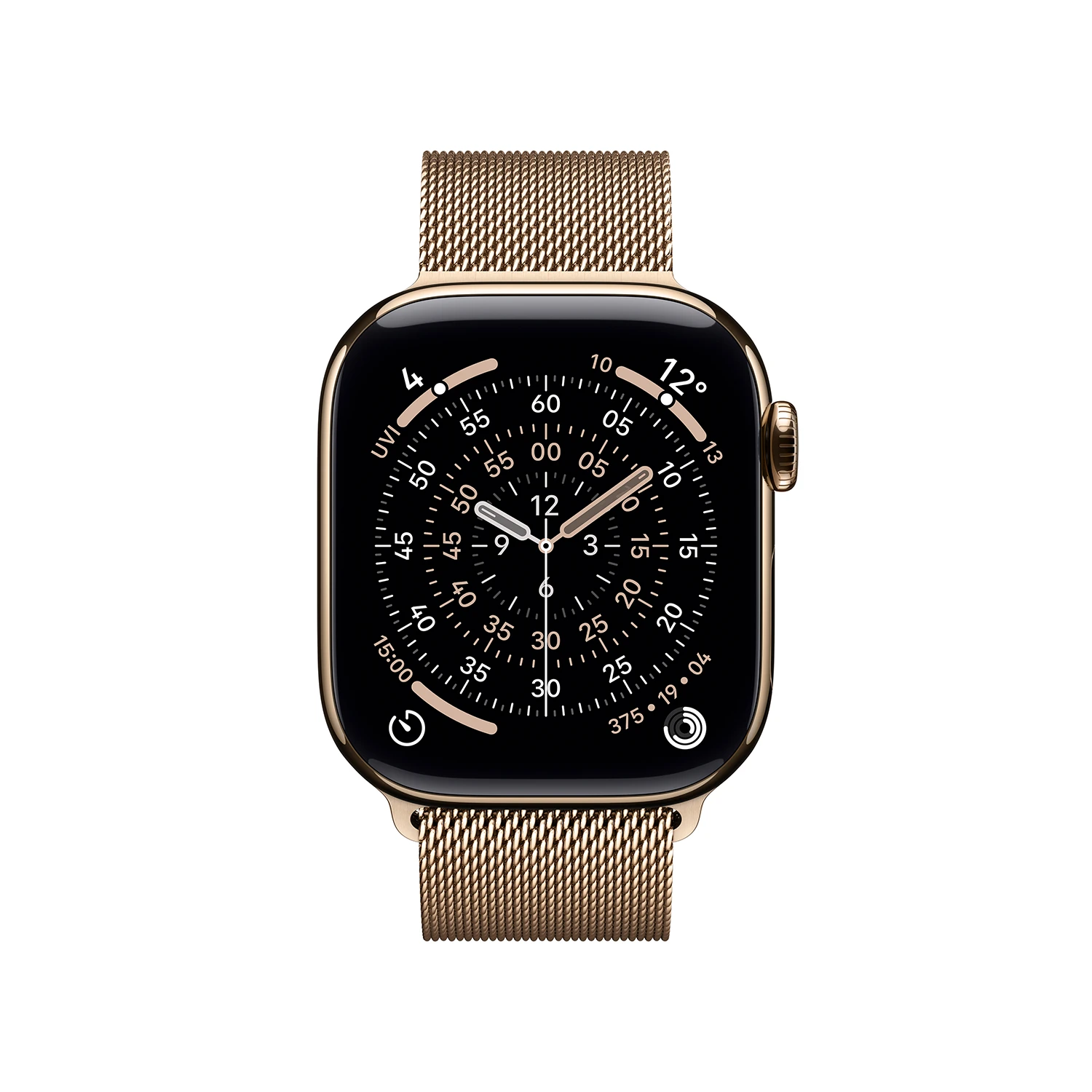 Apple Watch Series 11 GPS + Cellular 42mm Gold Titanium Case mit Gold Milanese Loop
