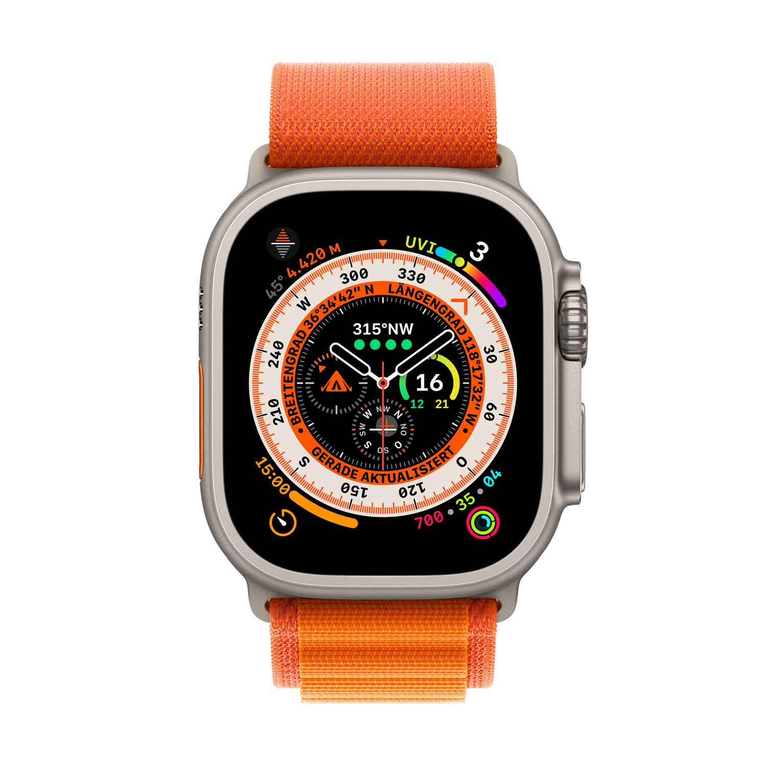 Apple Watch Ultra Titanium Cellular 49mm (Alpine Loop orange) Small