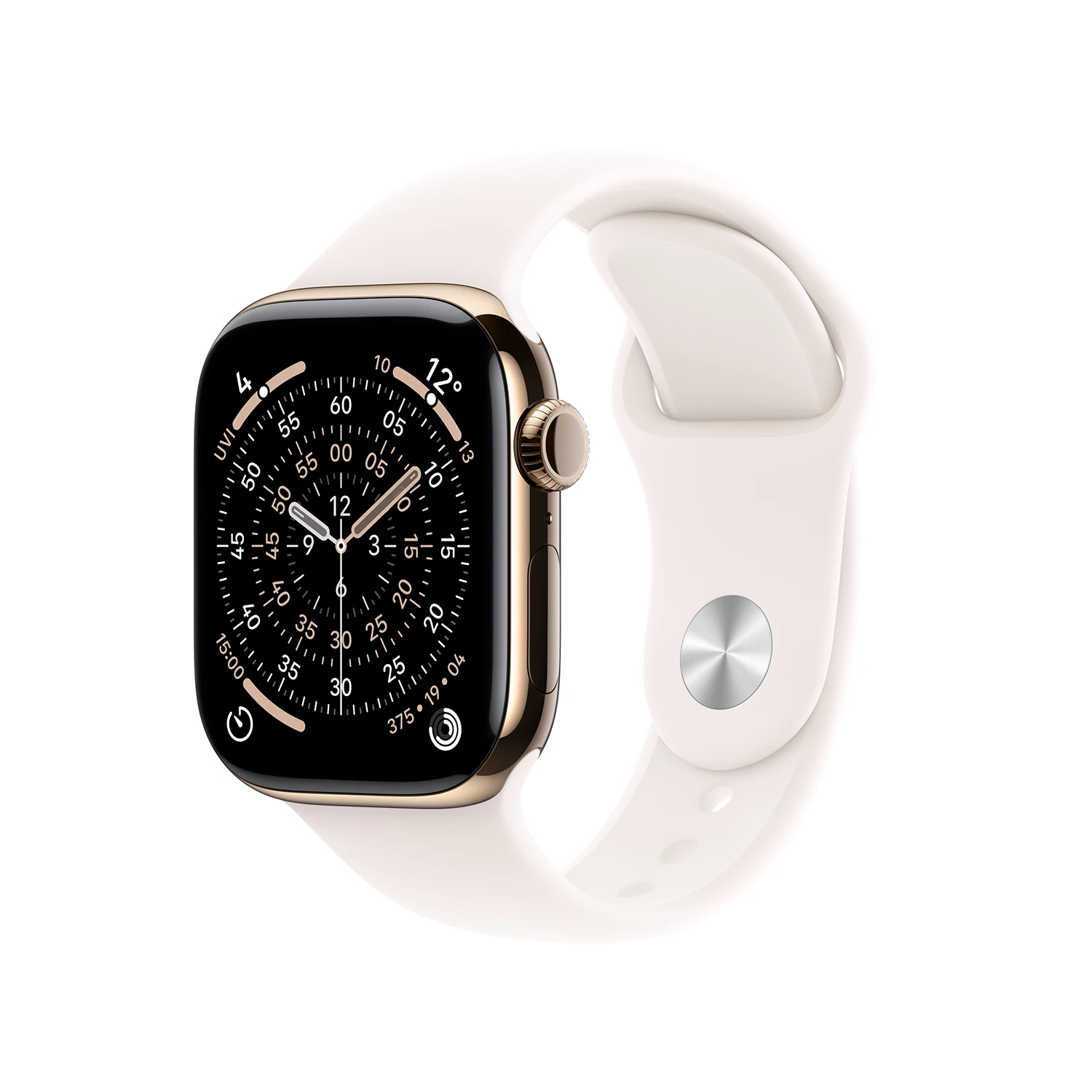 Apple Watch Series 11 GPS + Cellular 42mm Gold Titanium Case mit Blassrosa Sport Band - M/L