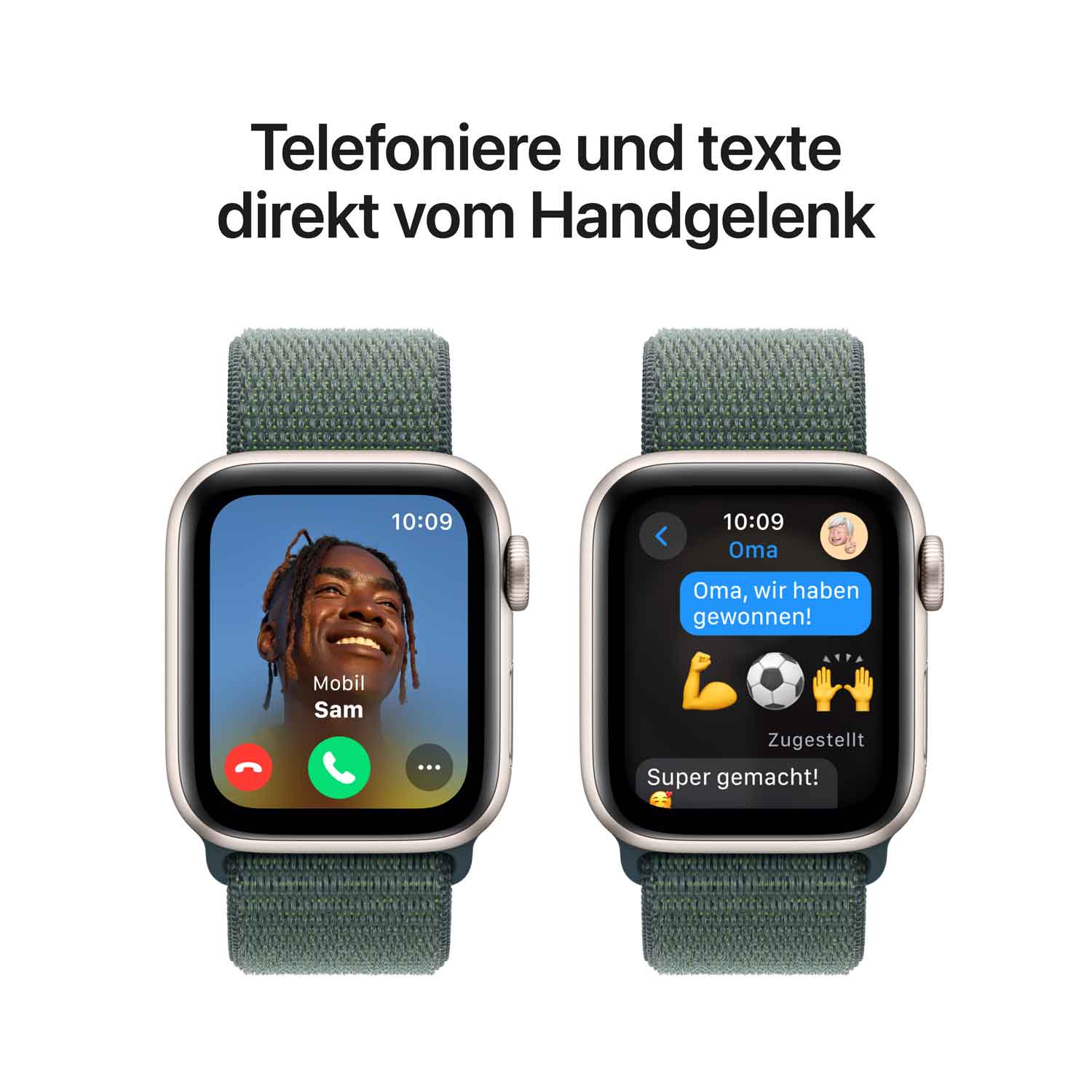 Apple Watch SE Aluminium 40mm Polarstern (Sport Loop seegrün) - 2024