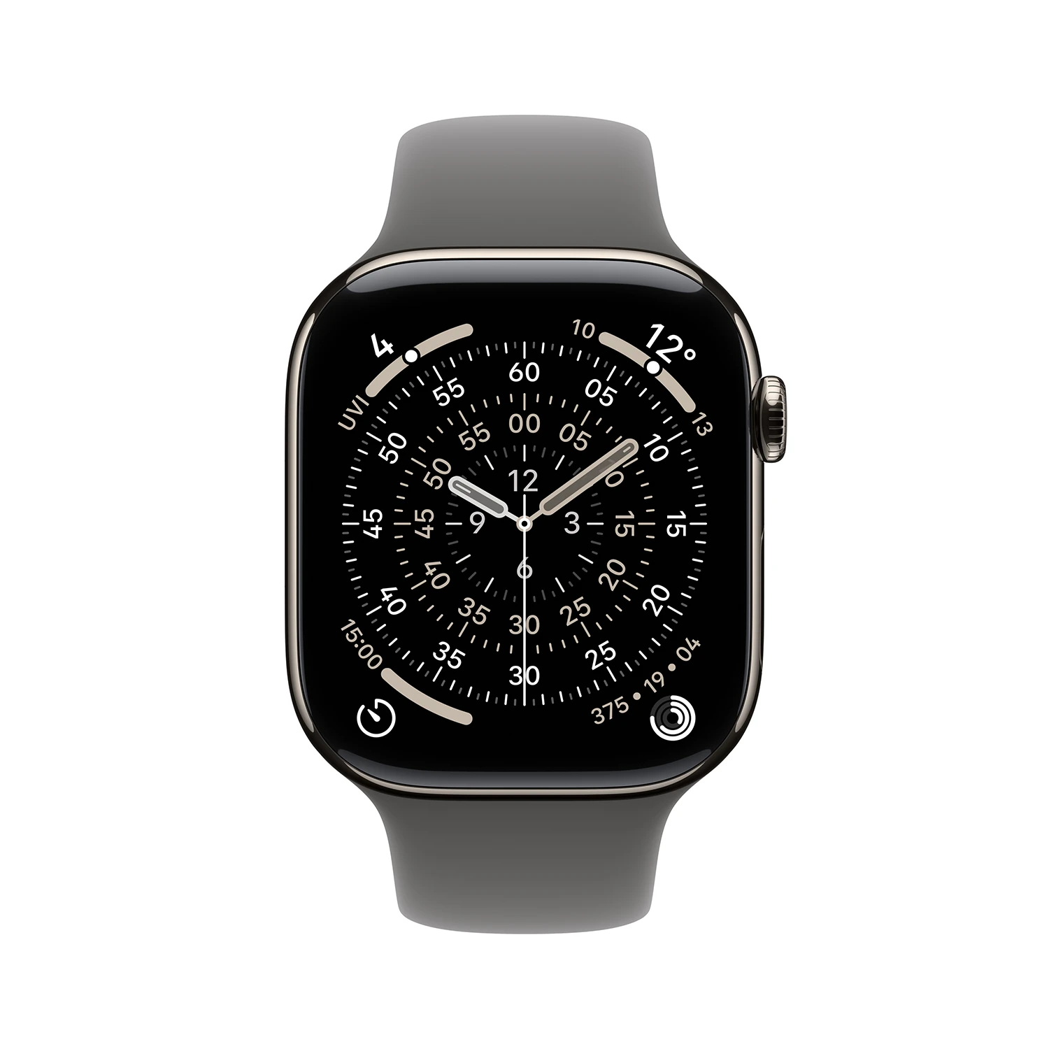 Apple Watch Series 11 GPS + Cellular 42mm Natur Titanium Case mit Steingrau Sport Band - S/M