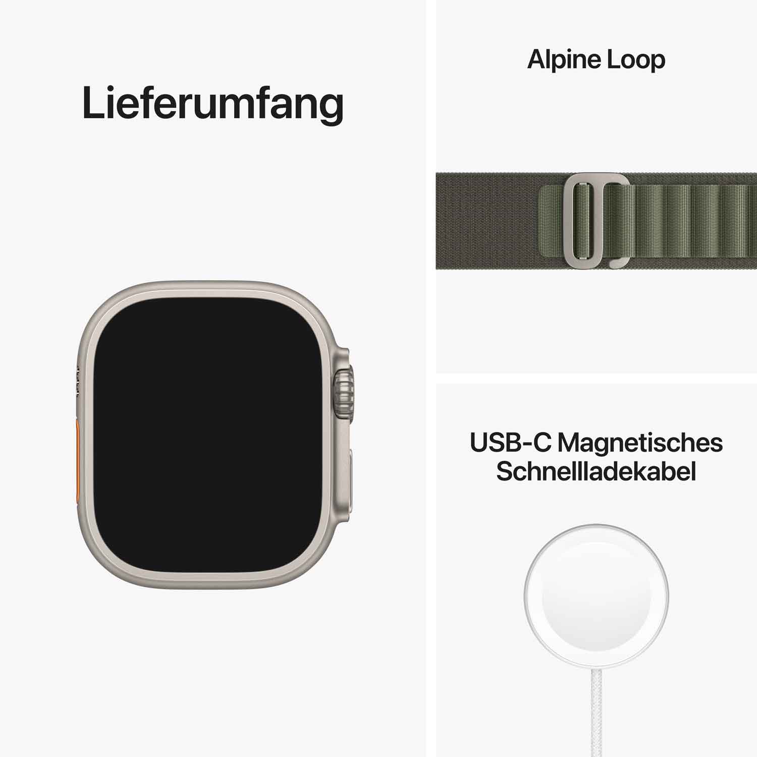 Apple Watch Ultra Titanium Cellular 49mm (Alpine Loop grün) Small