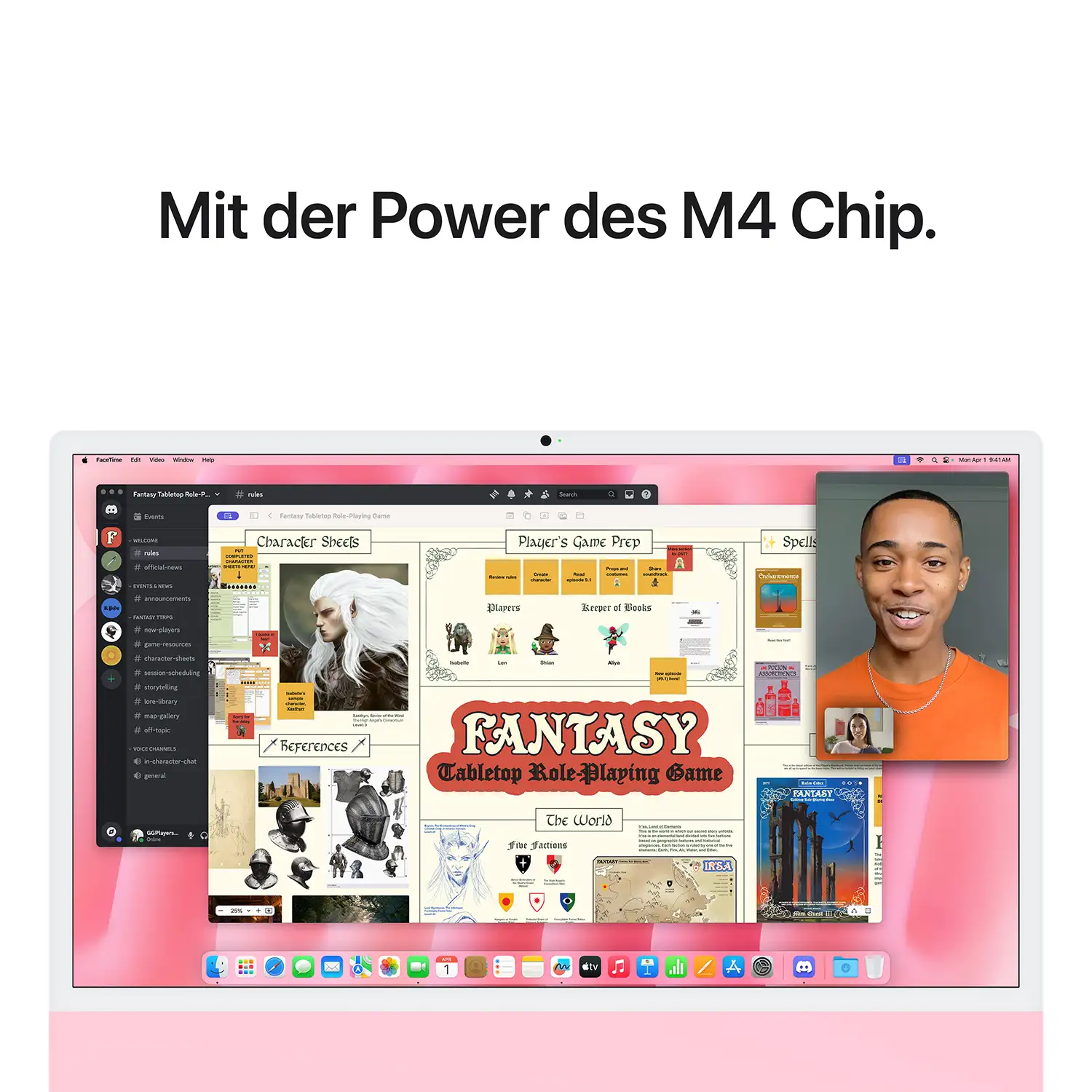 Apple iMac 24'' M4 10-Core CPU 10-Core GPU - 256 GB - 16 GB Pink - 2024 Produktbild: Imac m4 pro chip 4 port 24 in rosa bild position 6