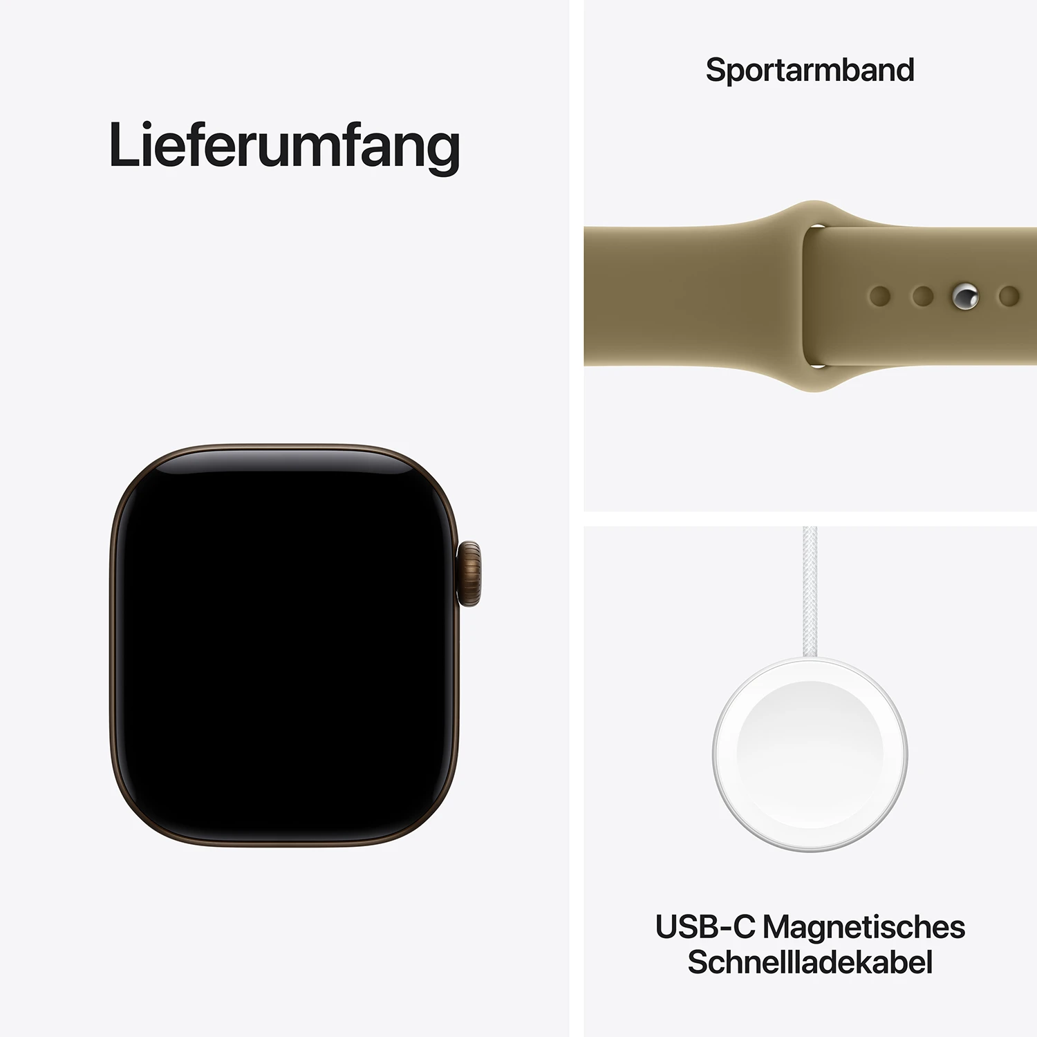 Apple Watch Series 12 GPS 42mm Dark Bronze Aluminium Case with Olive Sport Band - S/M