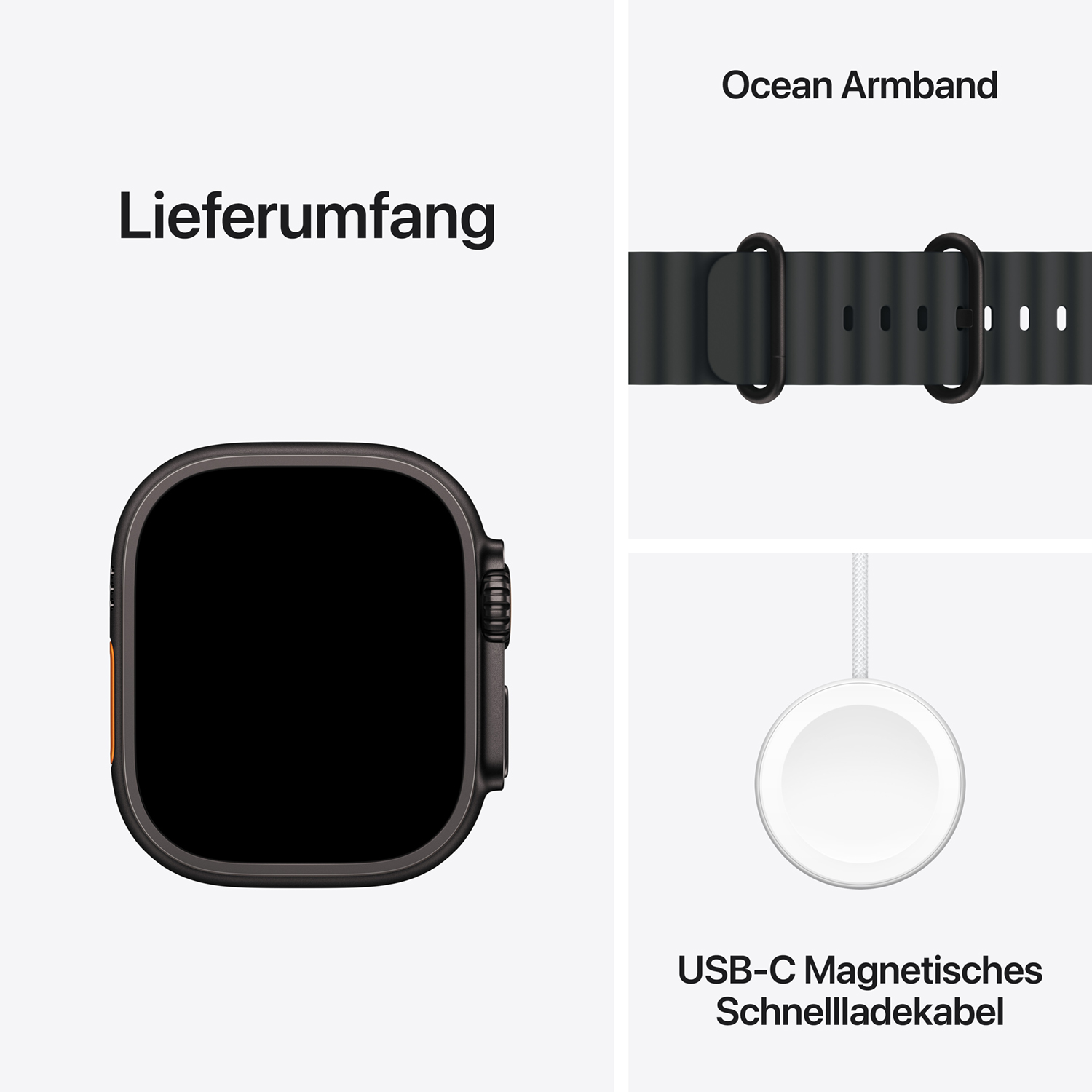 Apple Watch Ultra 2 Titanium Cellular 49mm Schwarz (Ocean Armband schwarz) Apple Watch Ultra 2 Titanium Cellular 49mm Schwarz (Ocean Armband schwarz)