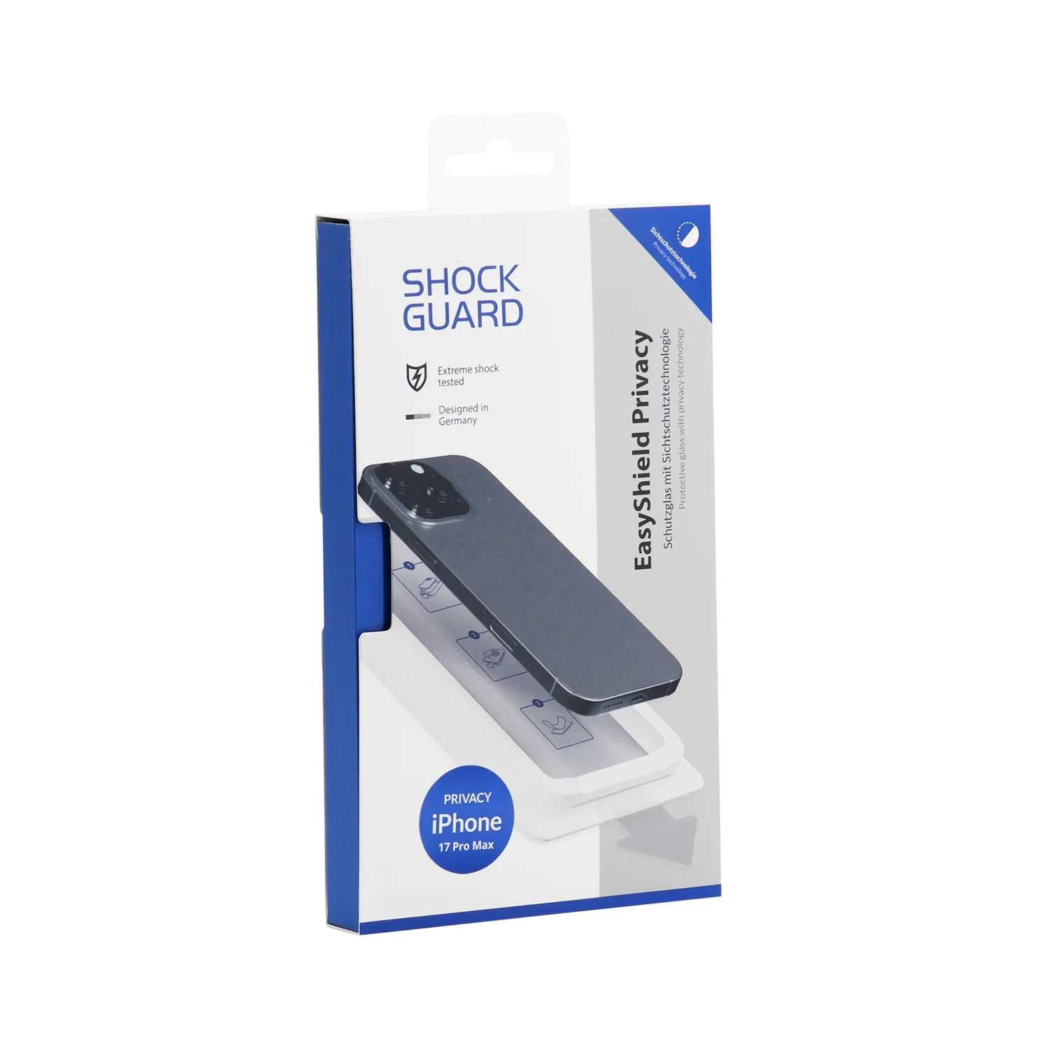 Shockguard EasyShield Privacy iPhone 17 Pro Max inkl. Positionierhilfe