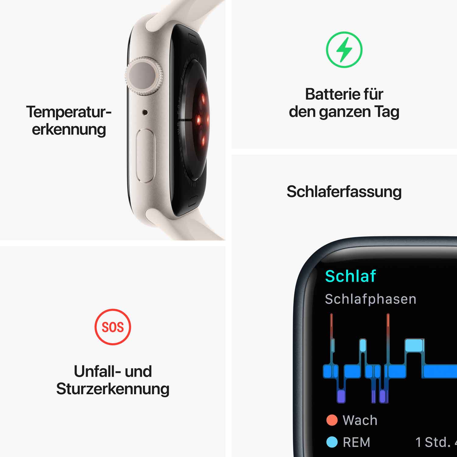 Apple Watch S8 Aluminium 41mm Rot (Sportarmband rot)